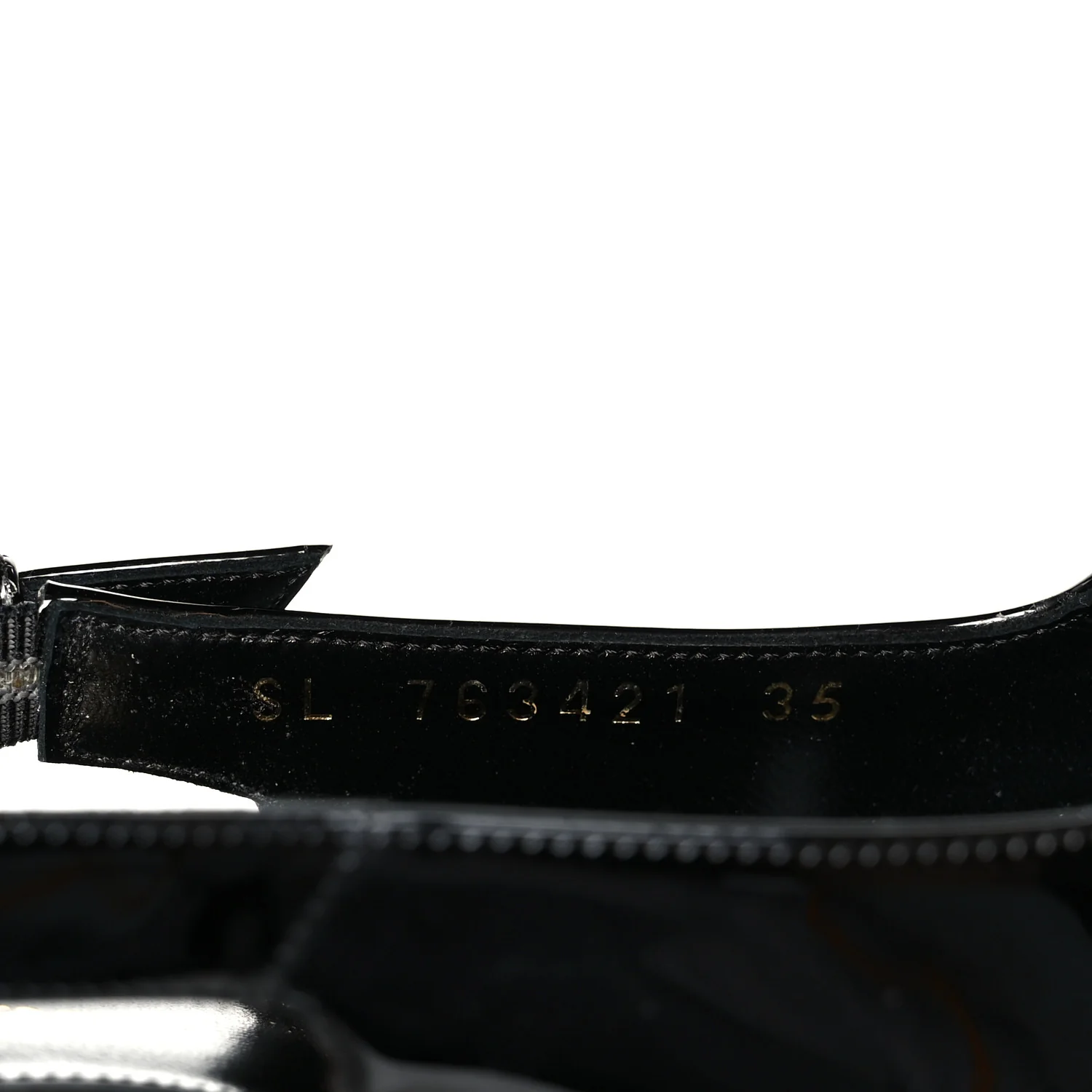 Glazed Calfskin Lee Slingback Pumps 35 Black - Image 9