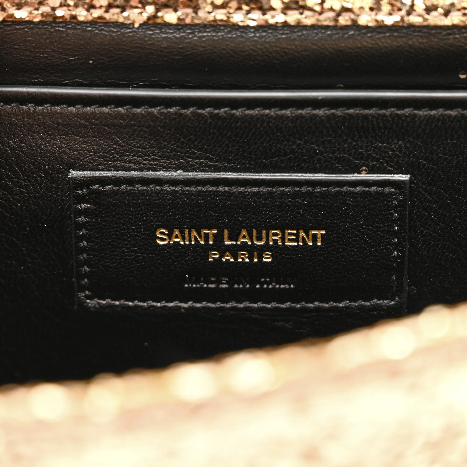 Glitter Classic Kate Monogram Clutch Gold - Image 6