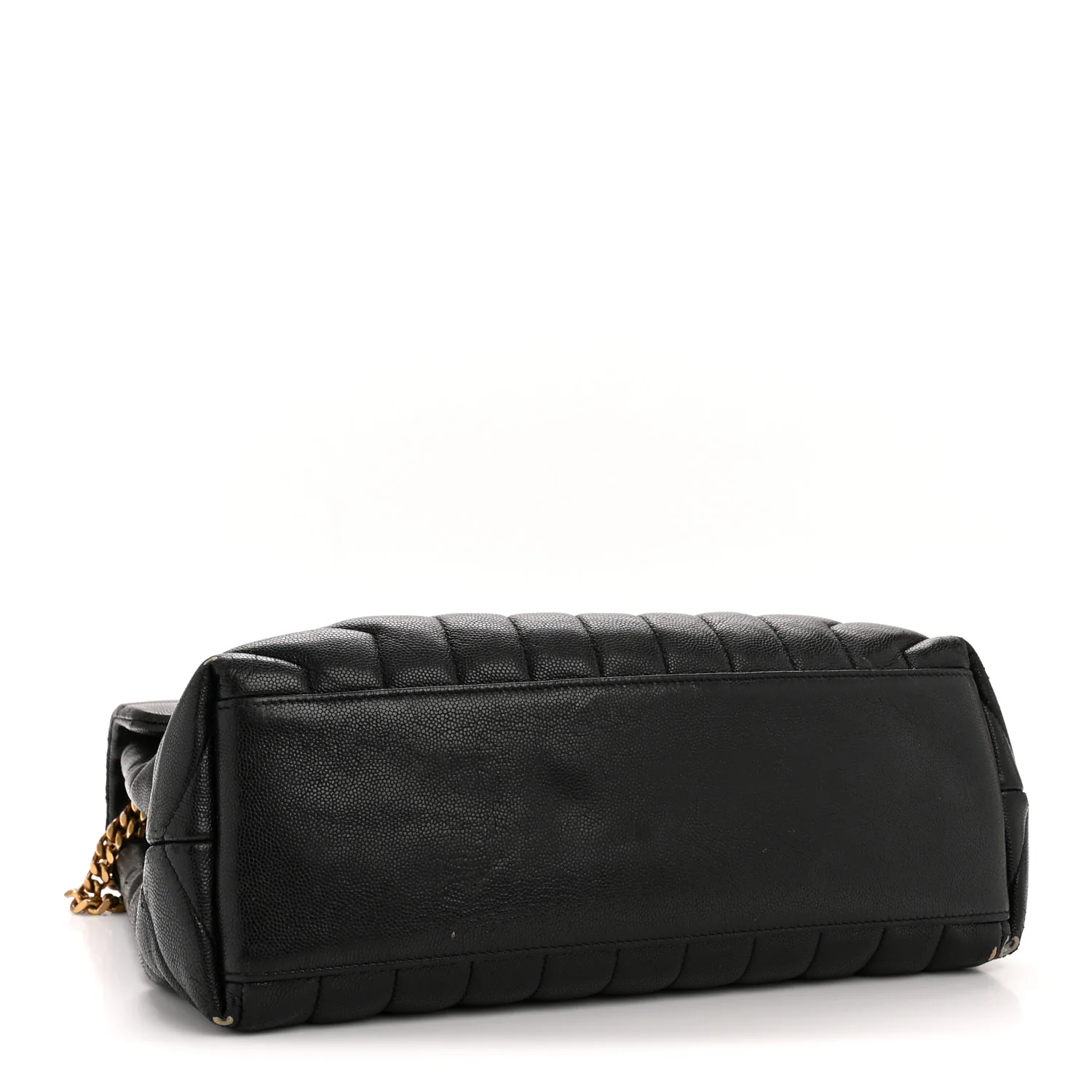Grain de Poudre Calfskin Y Quilted Monogram Medium Loulou Chain Satchel Black - Image 4