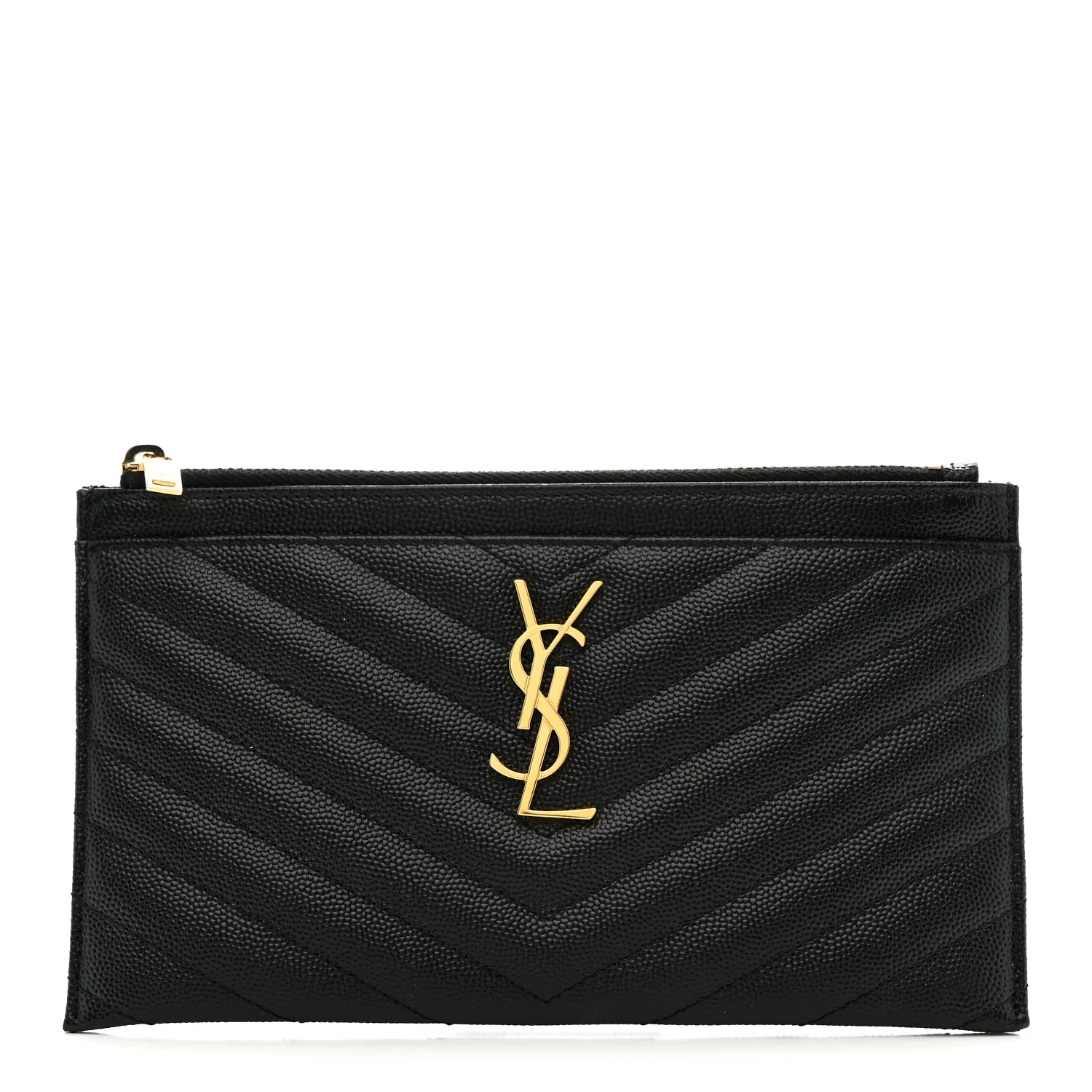 Grain De Poudre Chevron Monogram Bill Pouch Black