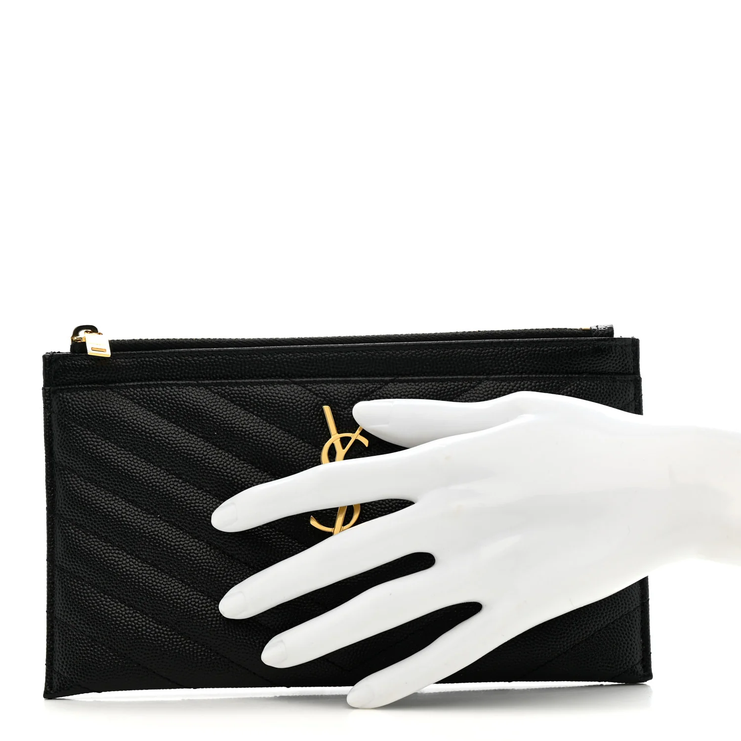 Grain De Poudre Chevron Monogram Bill Pouch Black - Image 2
