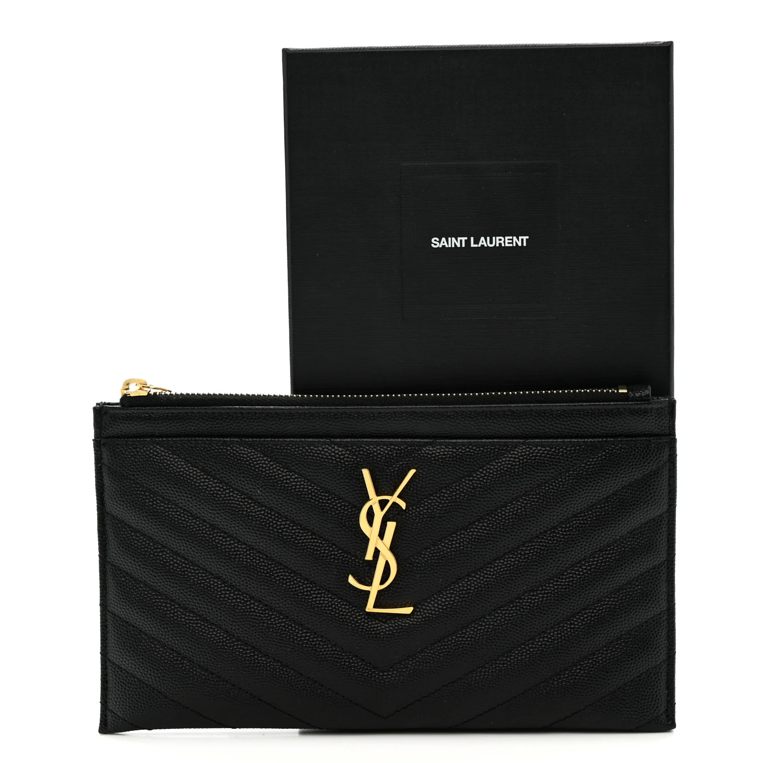 Grain De Poudre Chevron Monogram Bill Pouch Black - Image 9