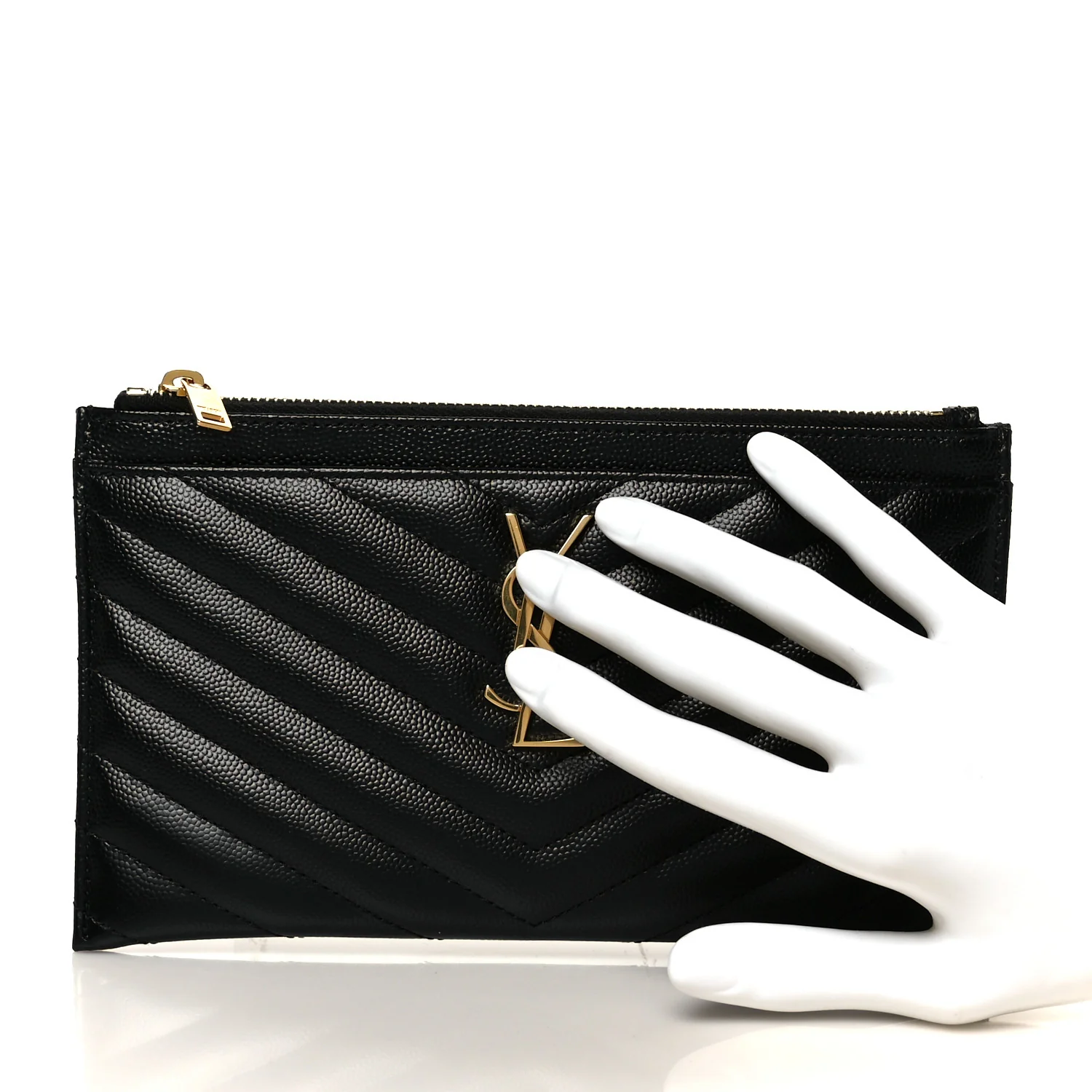 Grain De Poudre Chevron Monogram Bill Pouch Black - Image 2