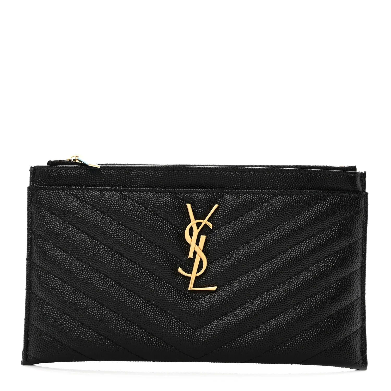 Grain De Poudre Chevron Monogram Bill Pouch Black