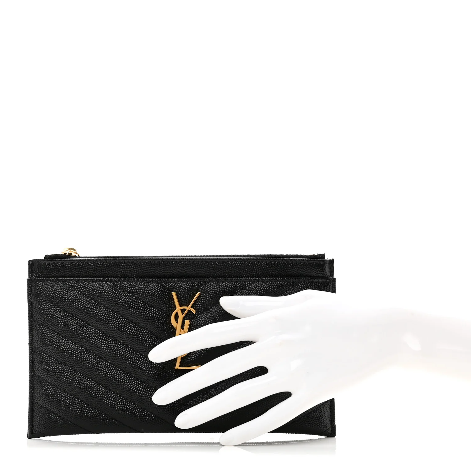 Grain De Poudre Chevron Monogram Bill Pouch Black - Image 2