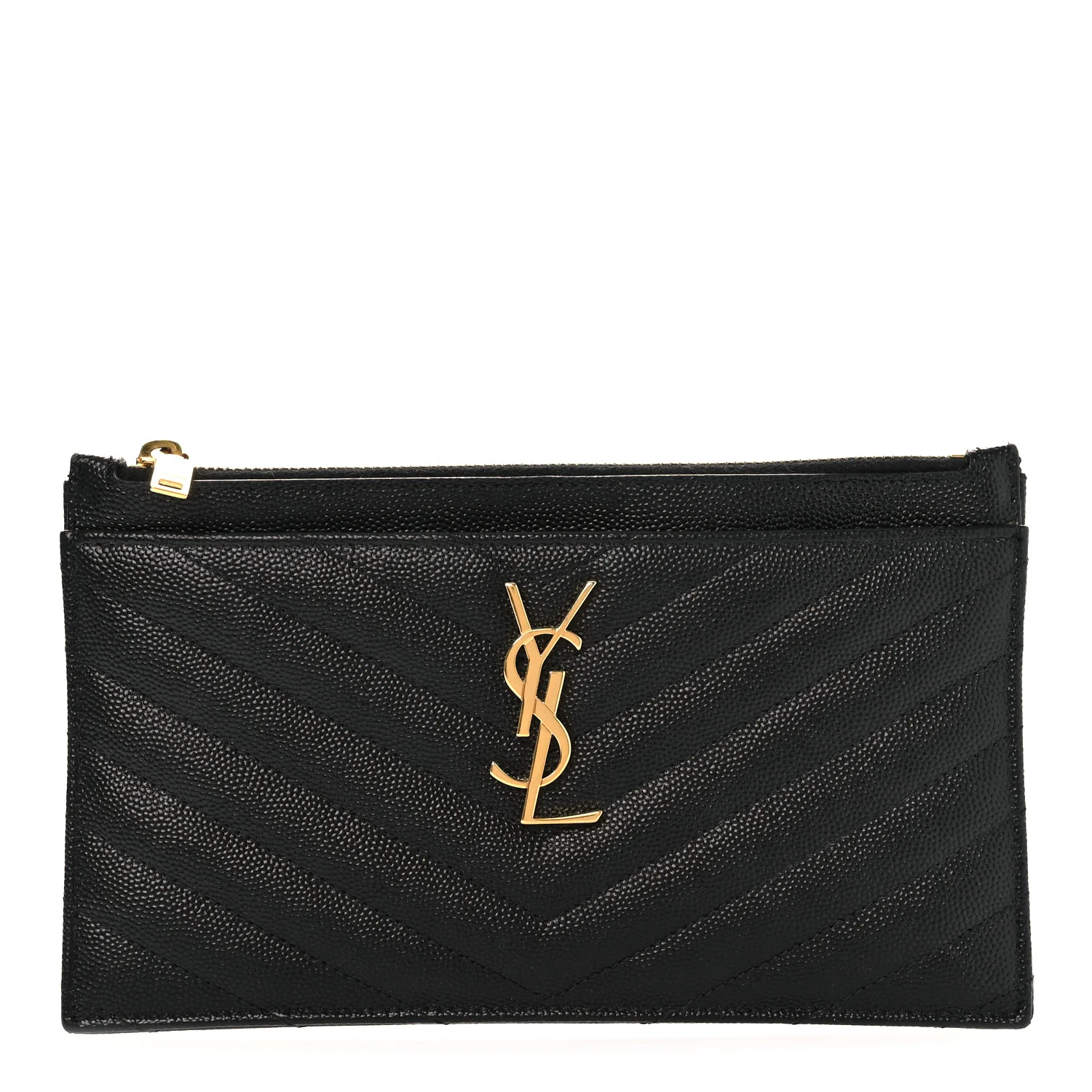Grain De Poudre Chevron Monogram Bill Pouch Black