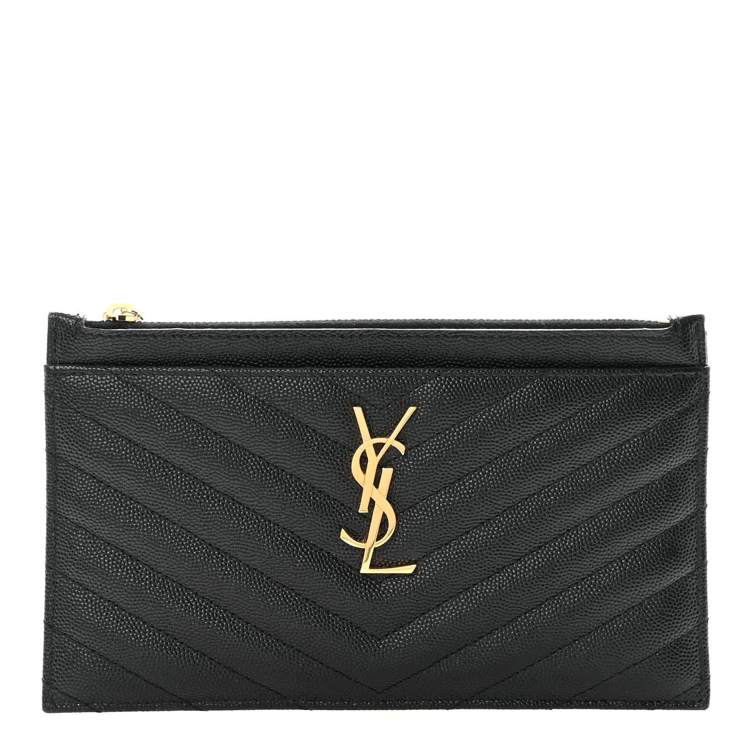 Grain De Poudre Chevron Monogram Bill Pouch Black