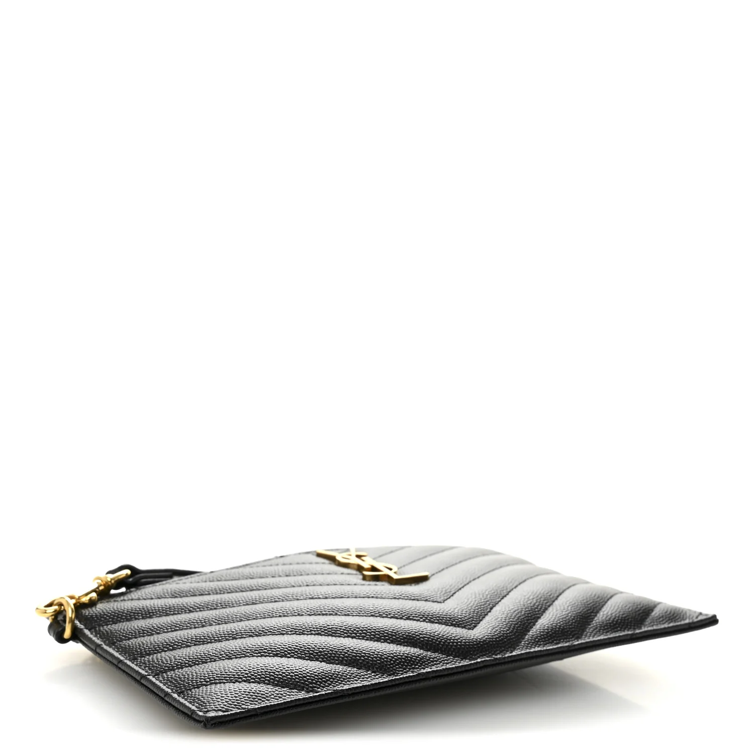 Grain De Poudre Chevron Monogram Large Bill Pouch Black - Image 4