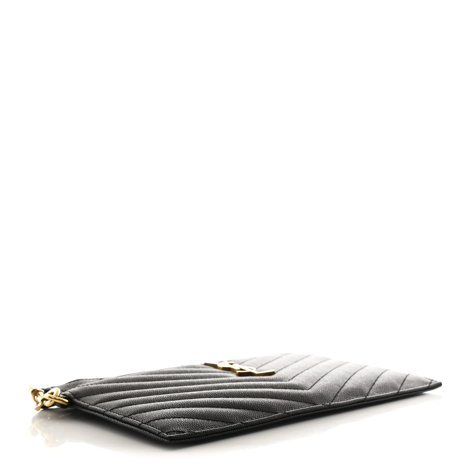 Grain De Poudre Chevron Monogram Large Bill Pouch Black - Image 4