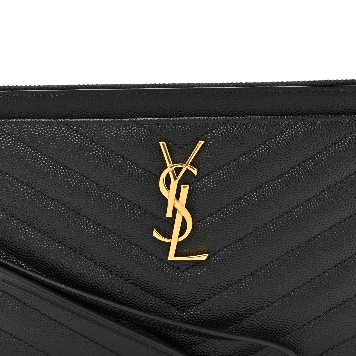 Grain De Poudre Chevron Monogram Large Bill Pouch Black - Image 2