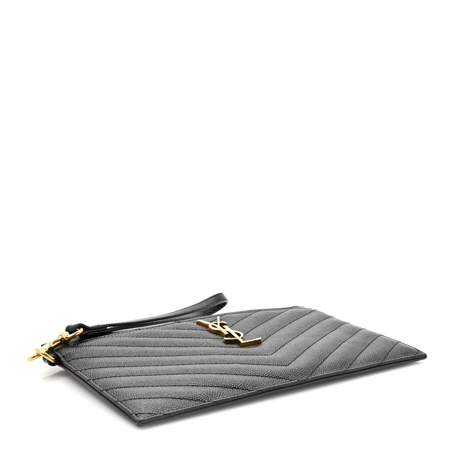Grain De Poudre Chevron Monogram Large Bill Pouch Black - Image 7
