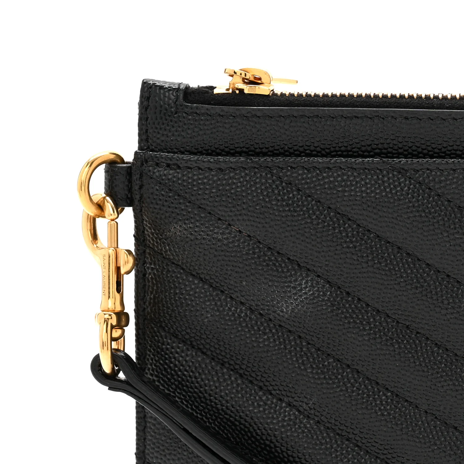 Grain De Poudre Chevron Monogram Large Bill Pouch Black - Image 8