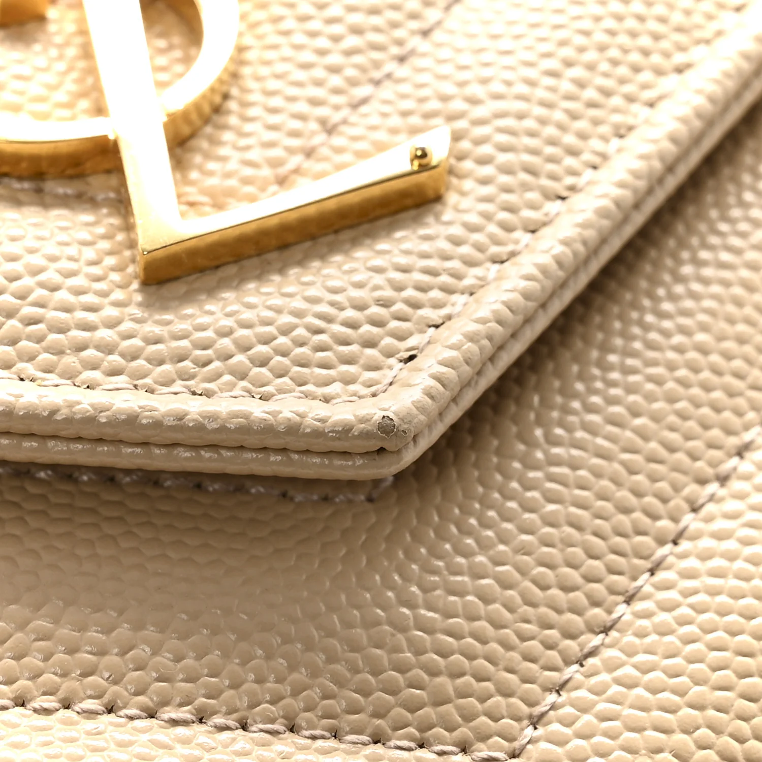 Grain De Poudre Matelasse Chevron Cassandre Chain Wallet Nude Powder - Image 12