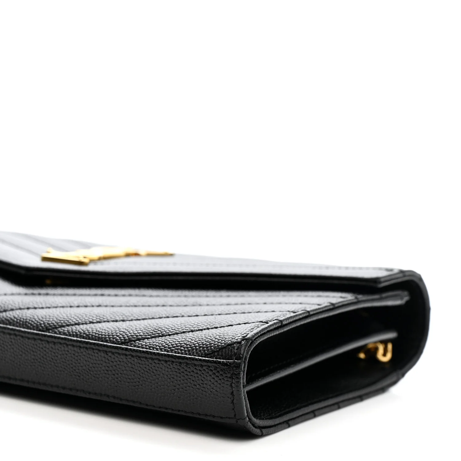 Grain De Poudre Matelasse Chevron Monogram Chain Wallet Black - Image 10