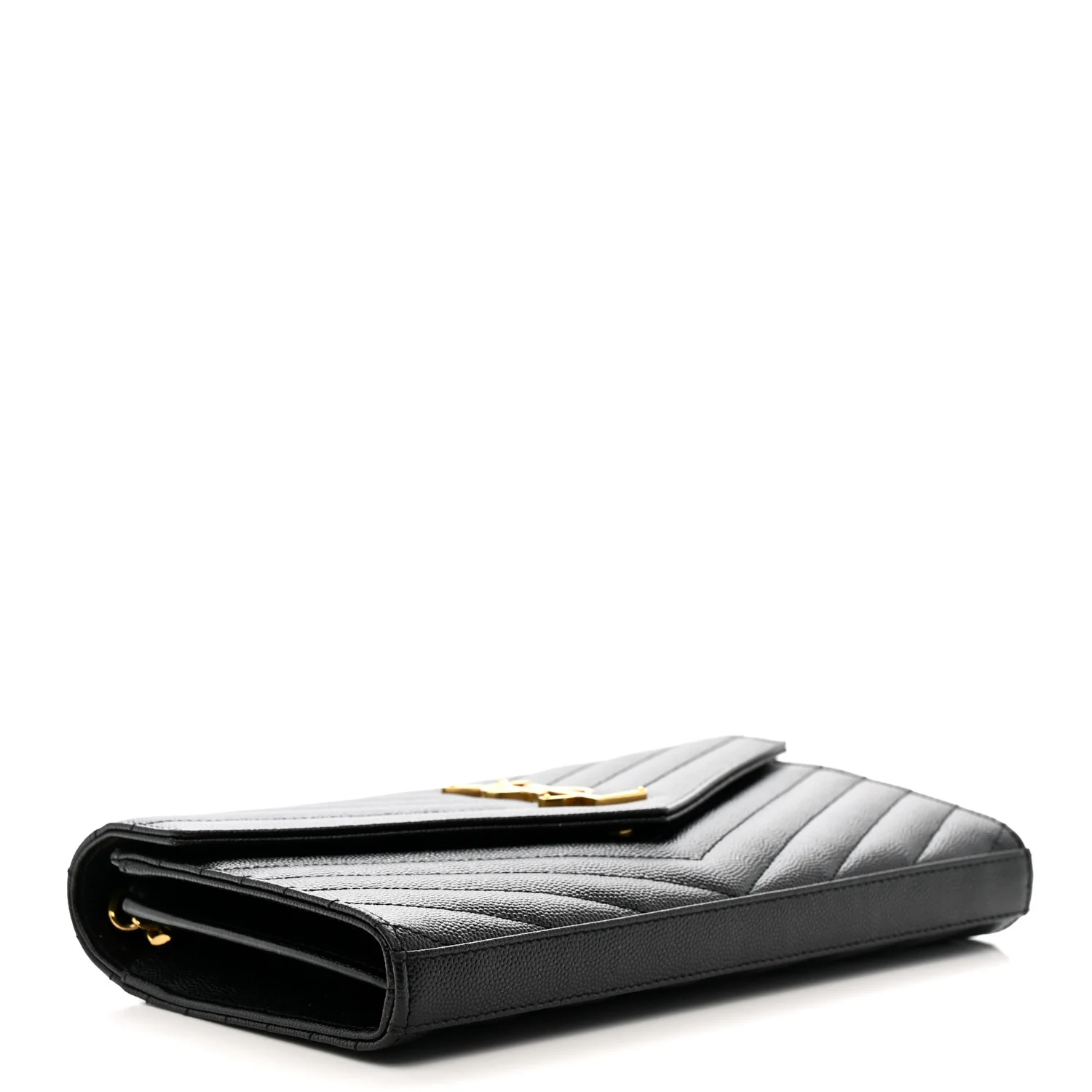 Grain De Poudre Matelasse Chevron Monogram Chain Wallet Black - Image 4