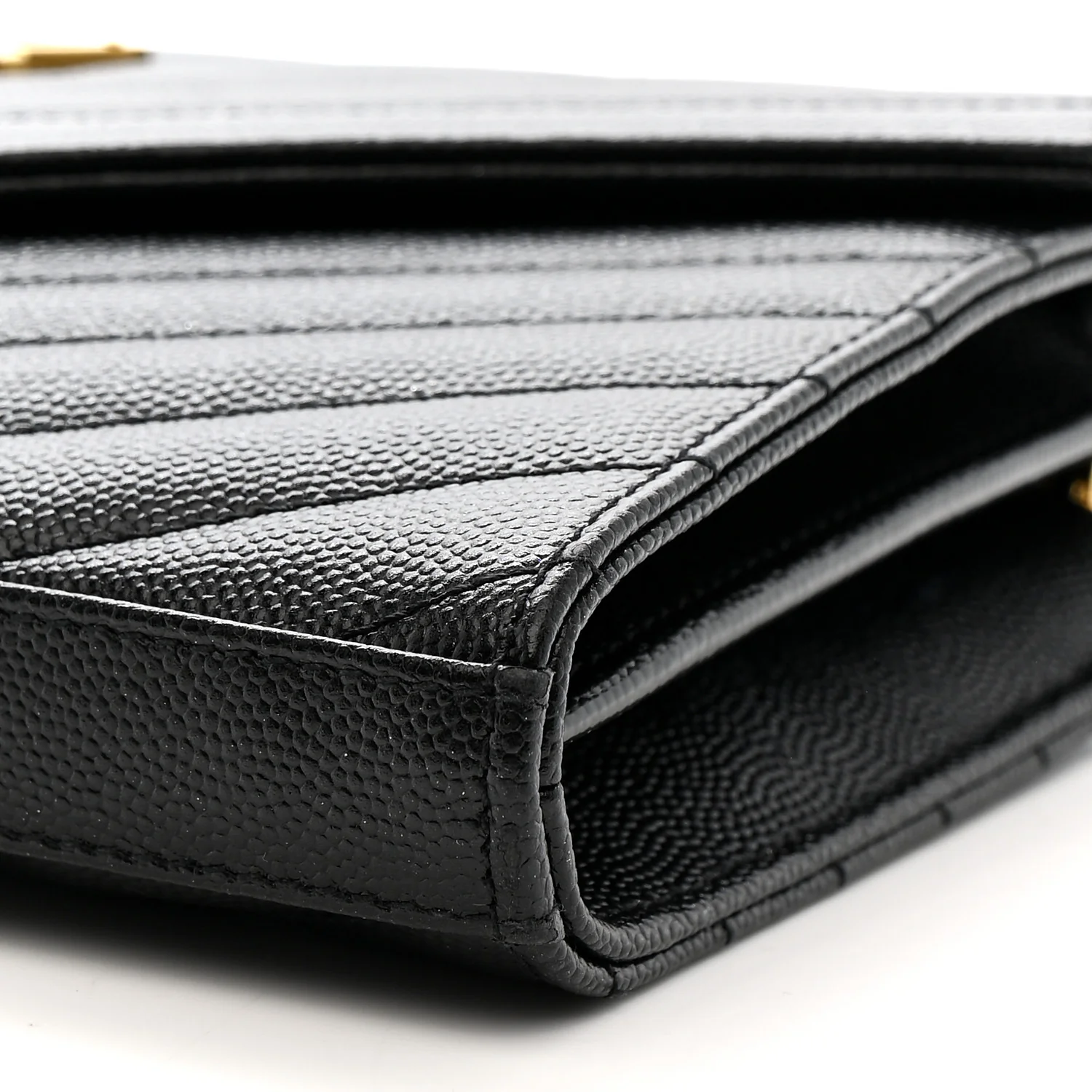 Grain De Poudre Matelasse Chevron Monogram Chain Wallet Black - Image 9