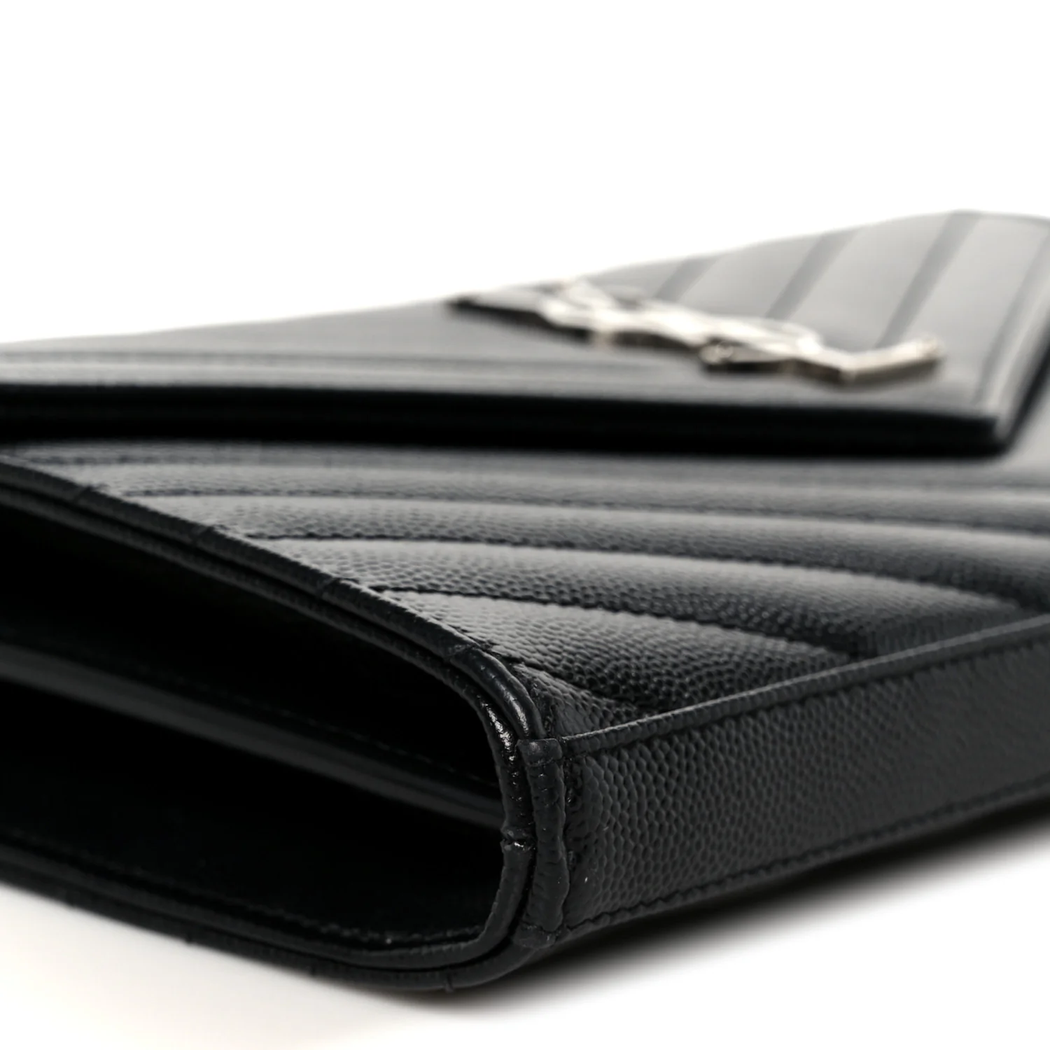 Grain De Poudre Matelasse Chevron Monogram Chain Wallet Black - Image 8
