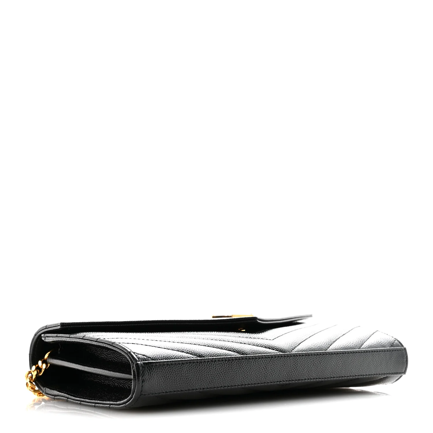 Grain De Poudre Matelasse Chevron Monogram Chain Wallet Black - Image 4