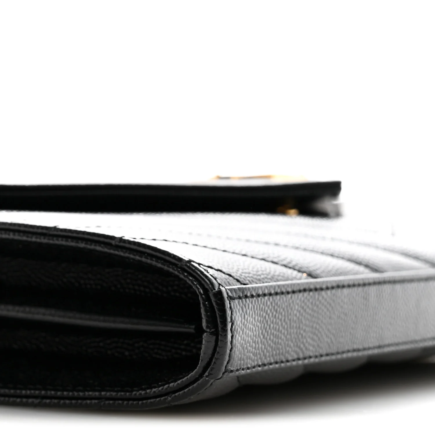 Grain De Poudre Matelasse Chevron Monogram Chain Wallet Black - Image 8
