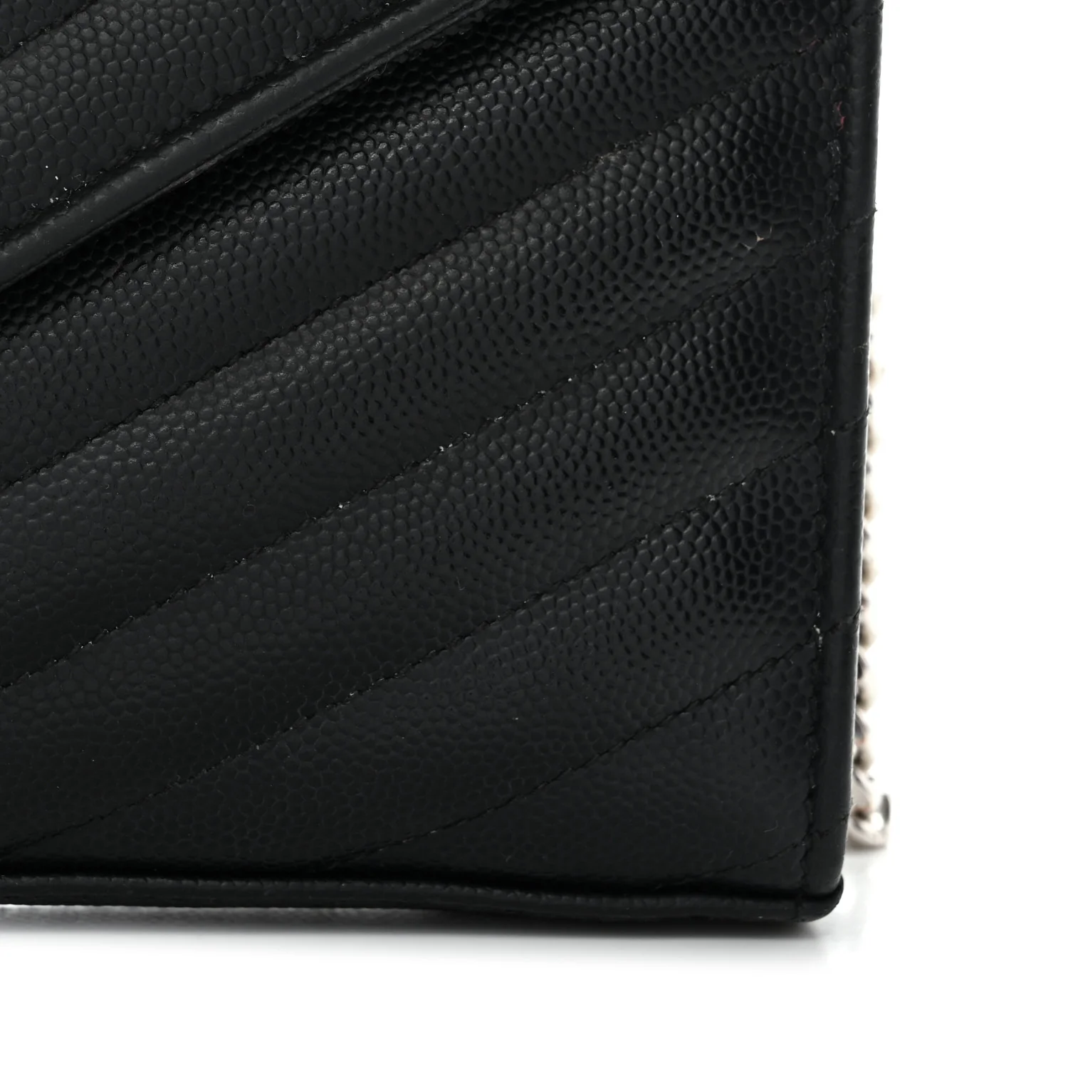 Grain De Poudre Matelasse Chevron Monogram Chain Wallet Black - Image 15