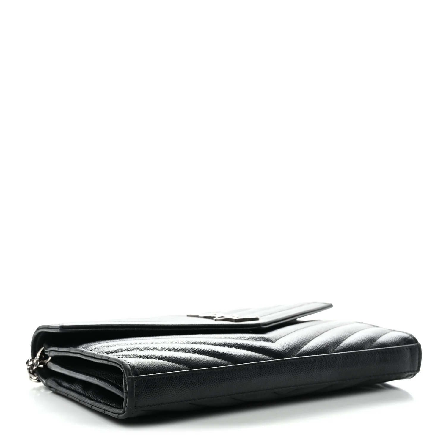 Grain De Poudre Matelasse Chevron Monogram Chain Wallet Black - Image 4