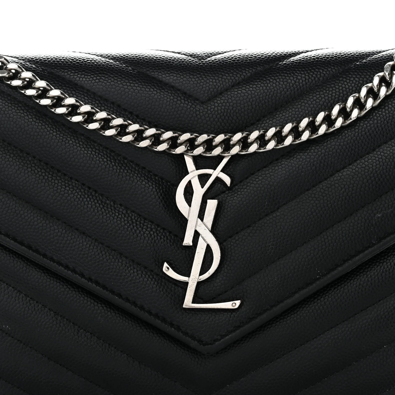 Grain De Poudre Matelasse Chevron Monogram Chain Wallet Black - Image 9