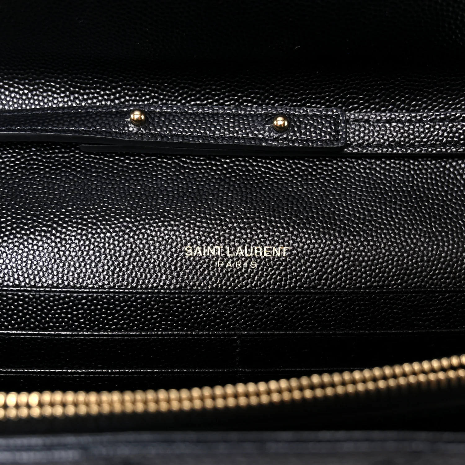 Grain De Poudre Matelasse Chevron Monogram Chain Wallet Black - Image 6