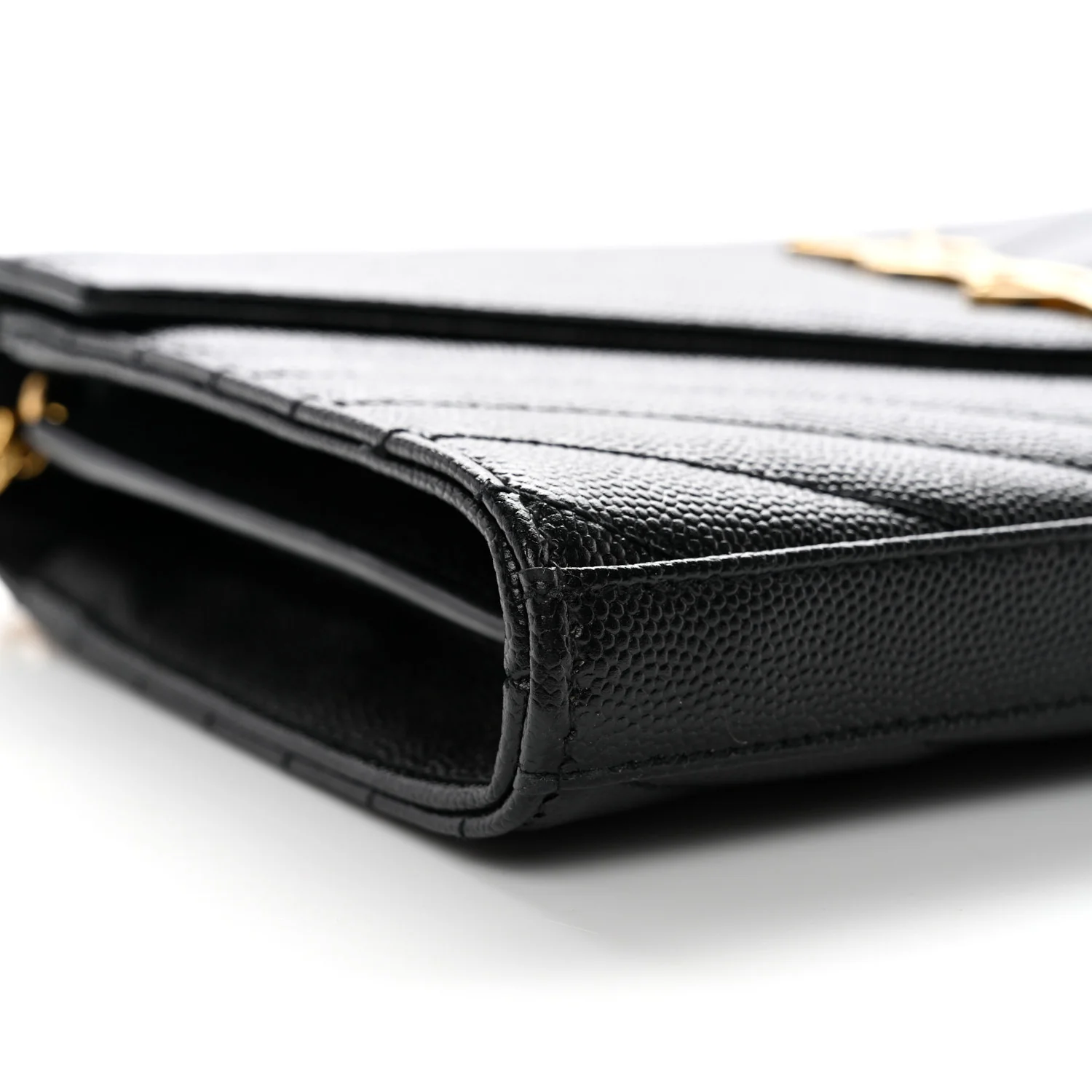 Grain De Poudre Matelasse Chevron Monogram Chain Wallet Black - Image 9