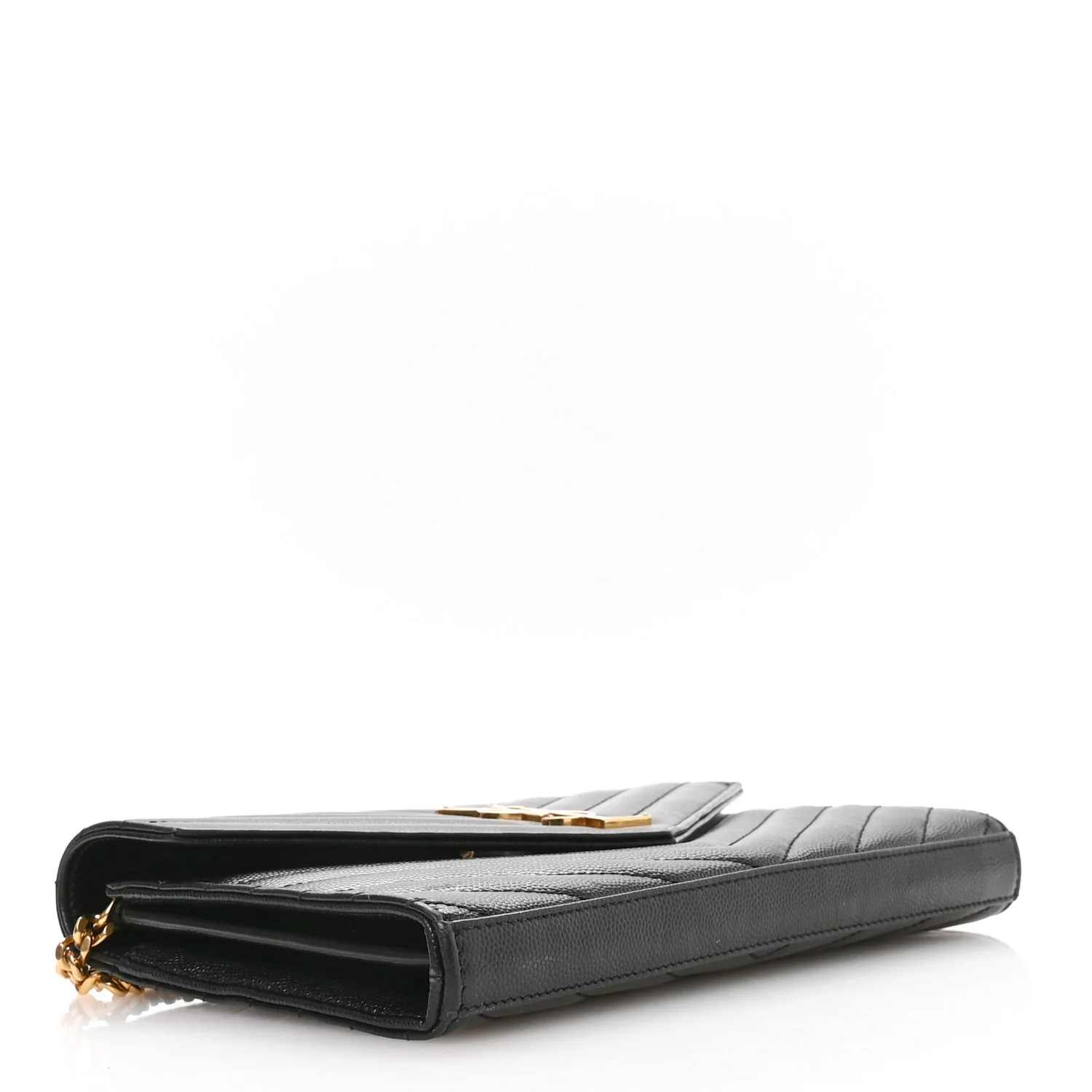 Grain De Poudre Matelasse Chevron Monogram Chain Wallet Black - Image 4