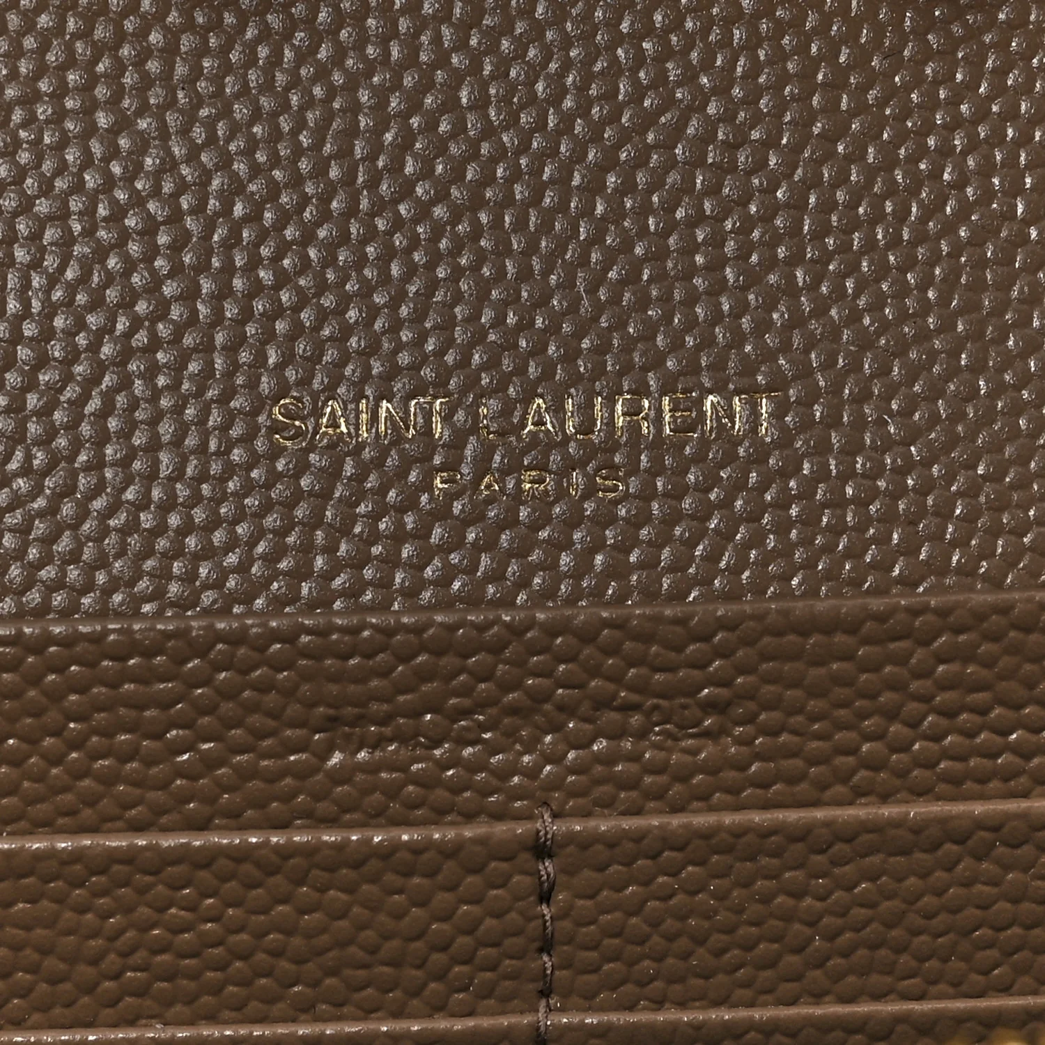Grain De Poudre Matelasse Chevron Monogram Chain Wallet Dark Beige - Image 6