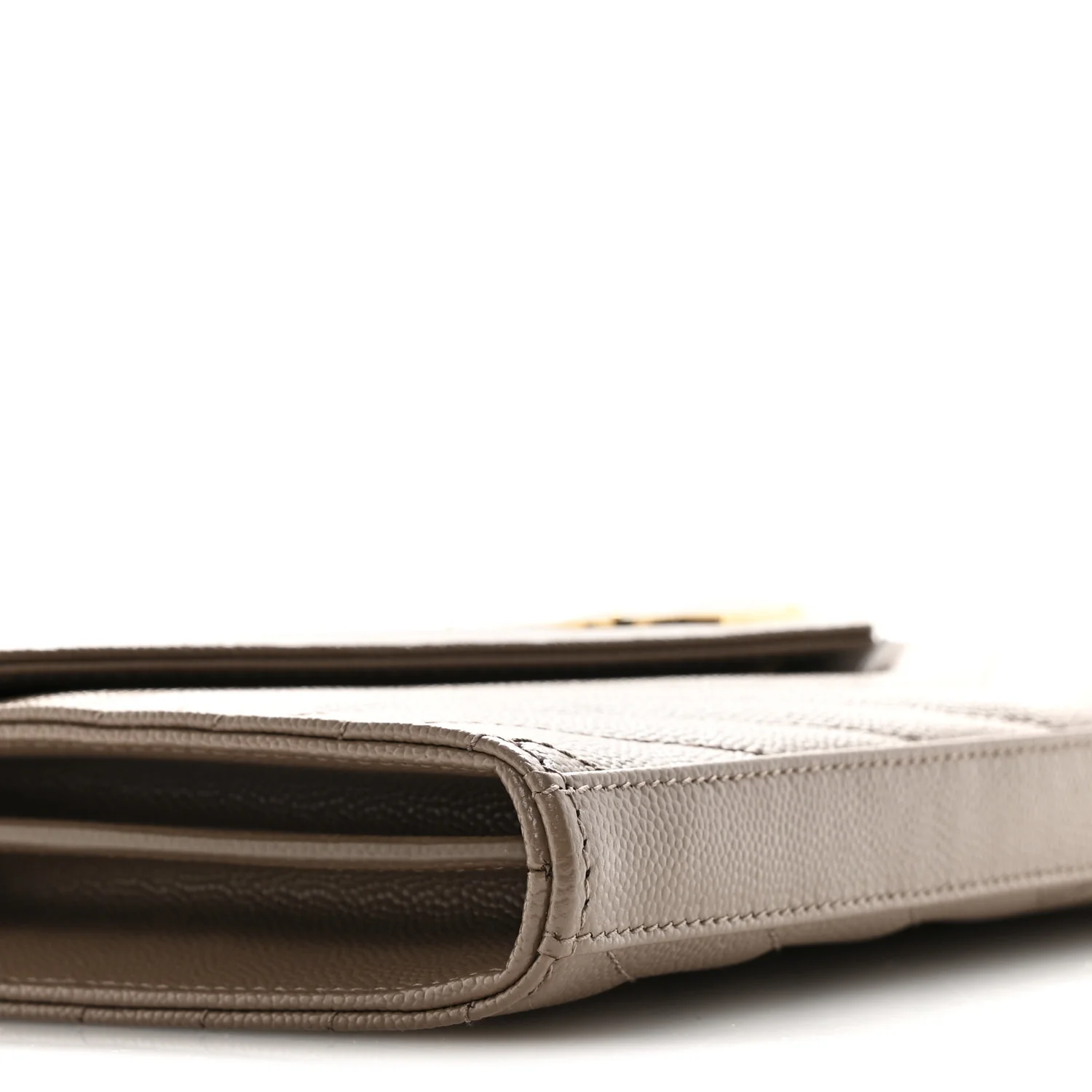 Grain De Poudre Matelasse Chevron Monogram Chain Wallet Dark Beige - Image 9
