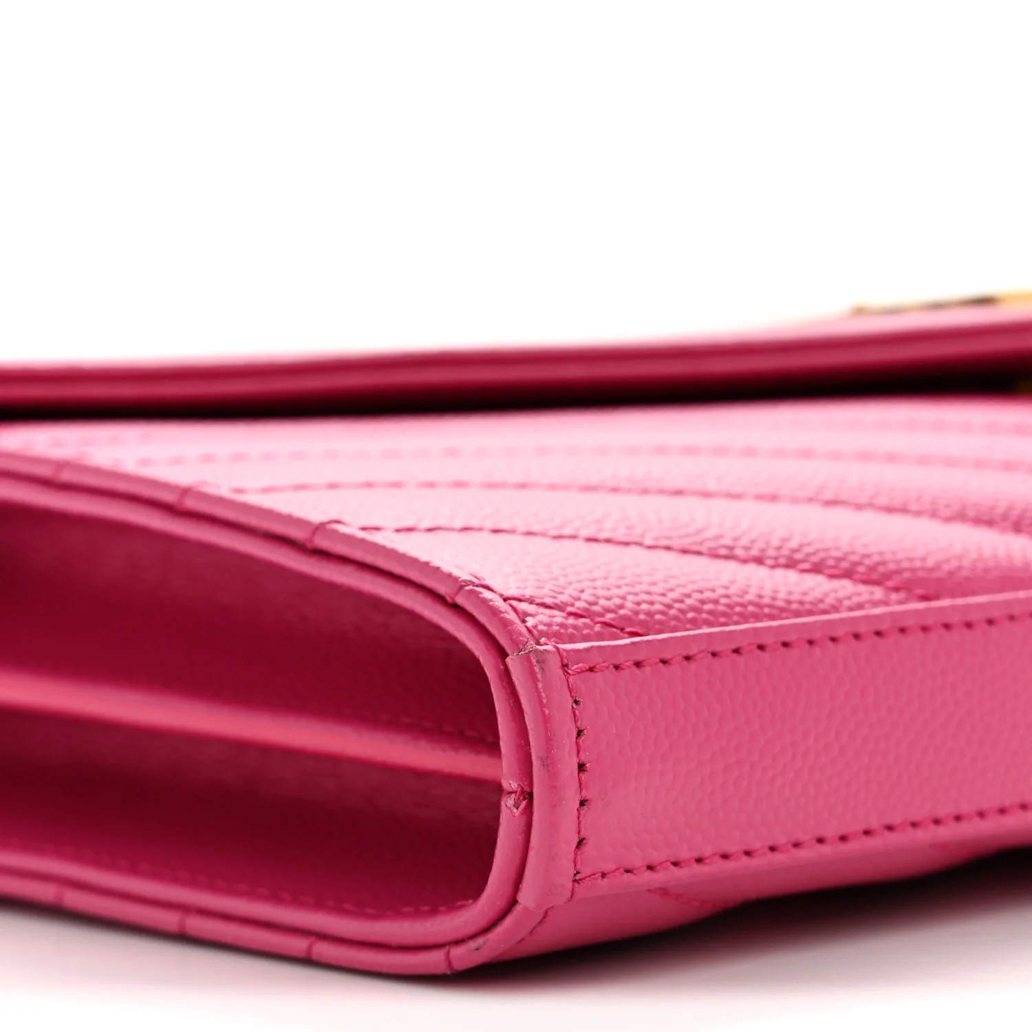Grain De Poudre Matelasse Chevron Monogram Chain Wallet Hot Pink - Image 9
