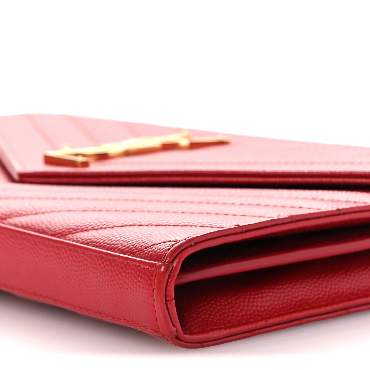 Grain De Poudre Matelasse Chevron Monogram Chain Wallet Red - Image 10