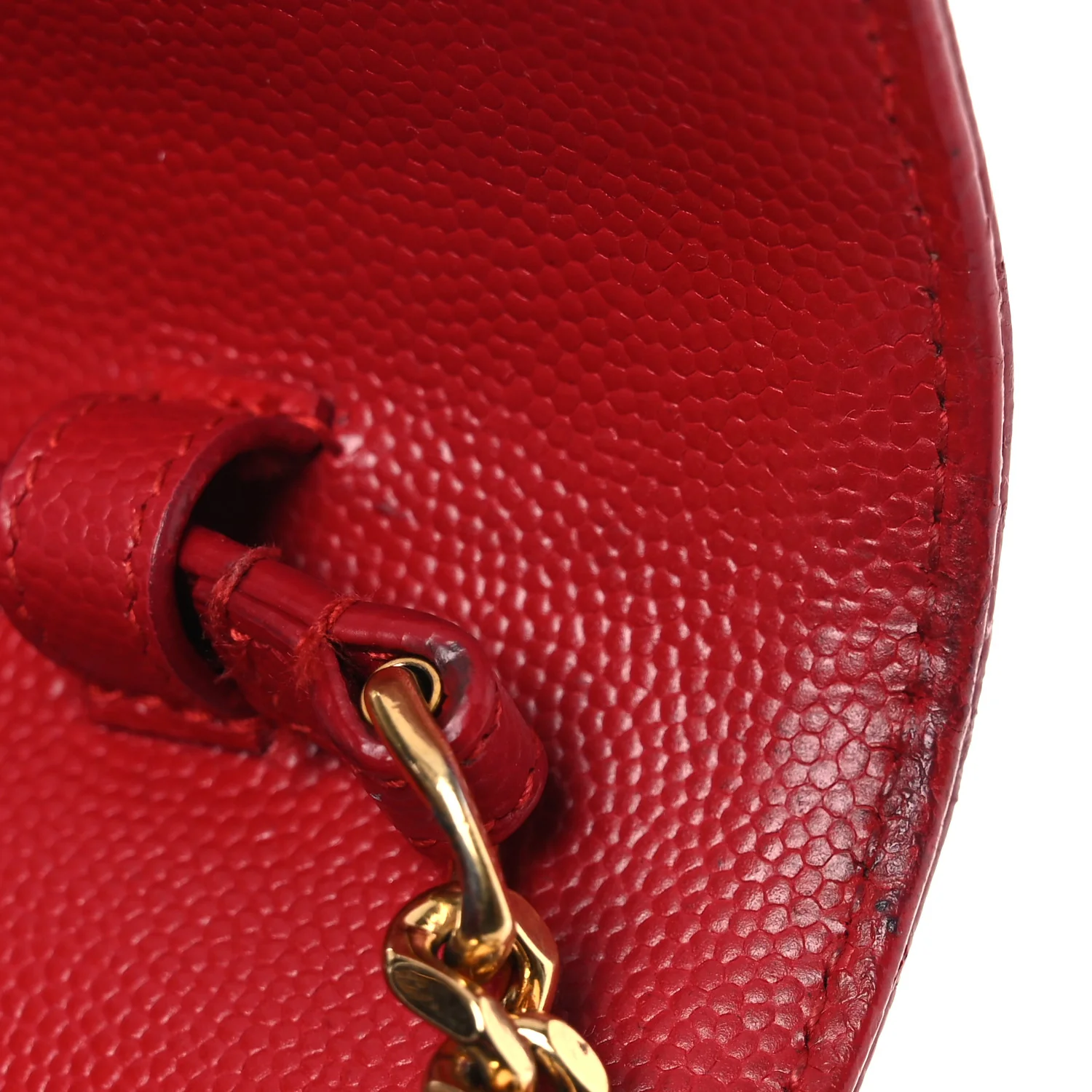 Grain De Poudre Matelasse Chevron Monogram Chain Wallet Red - Image 14