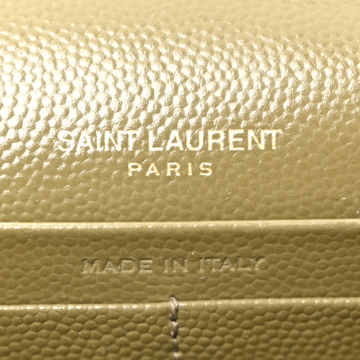 Grain De Poudre Matelasse Chevron Monogram Chain Wallet Vert Kaki - Image 6