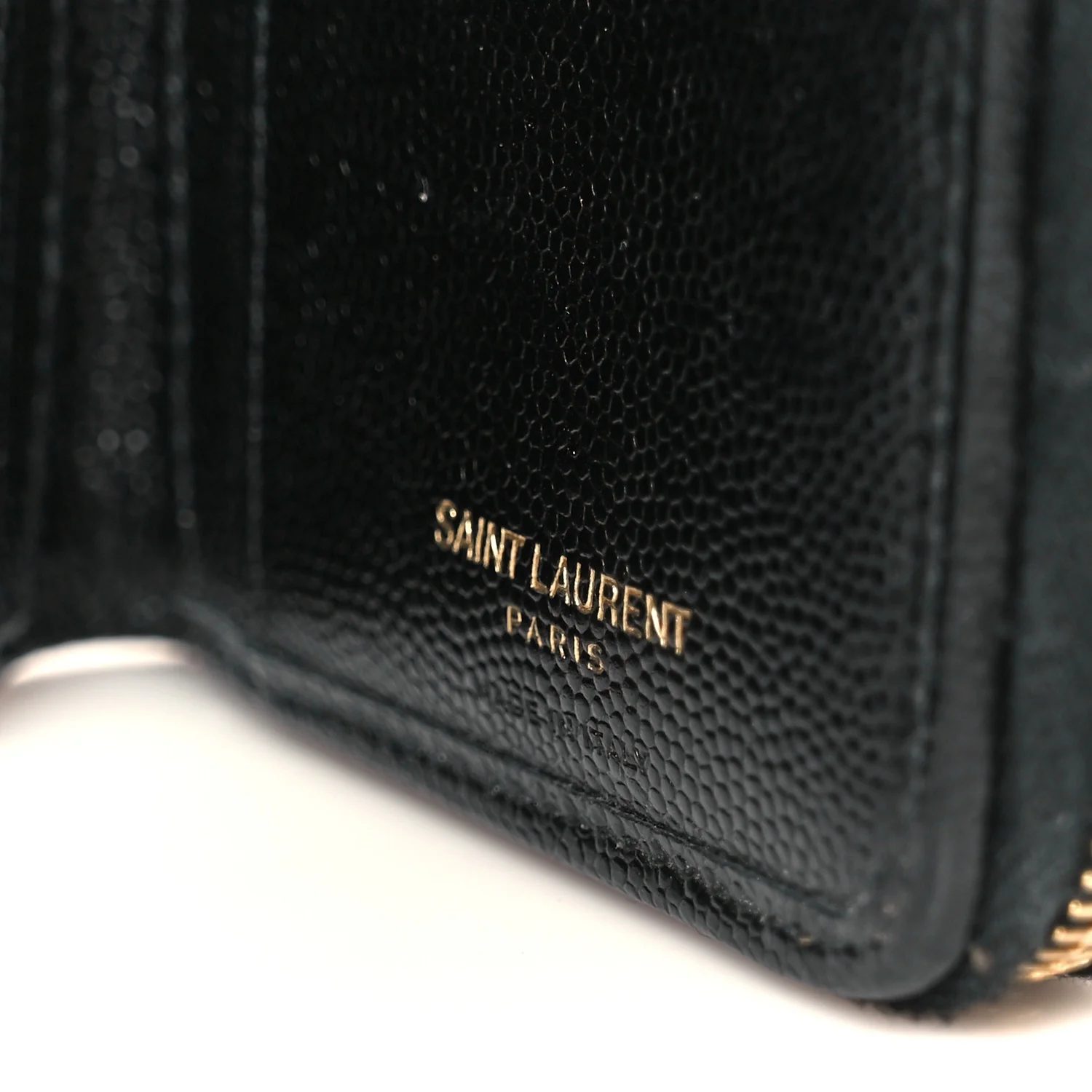 Grain De Poudre Matelasse Chevron Monogram Compact Zip Around Wallet Black - Image 8