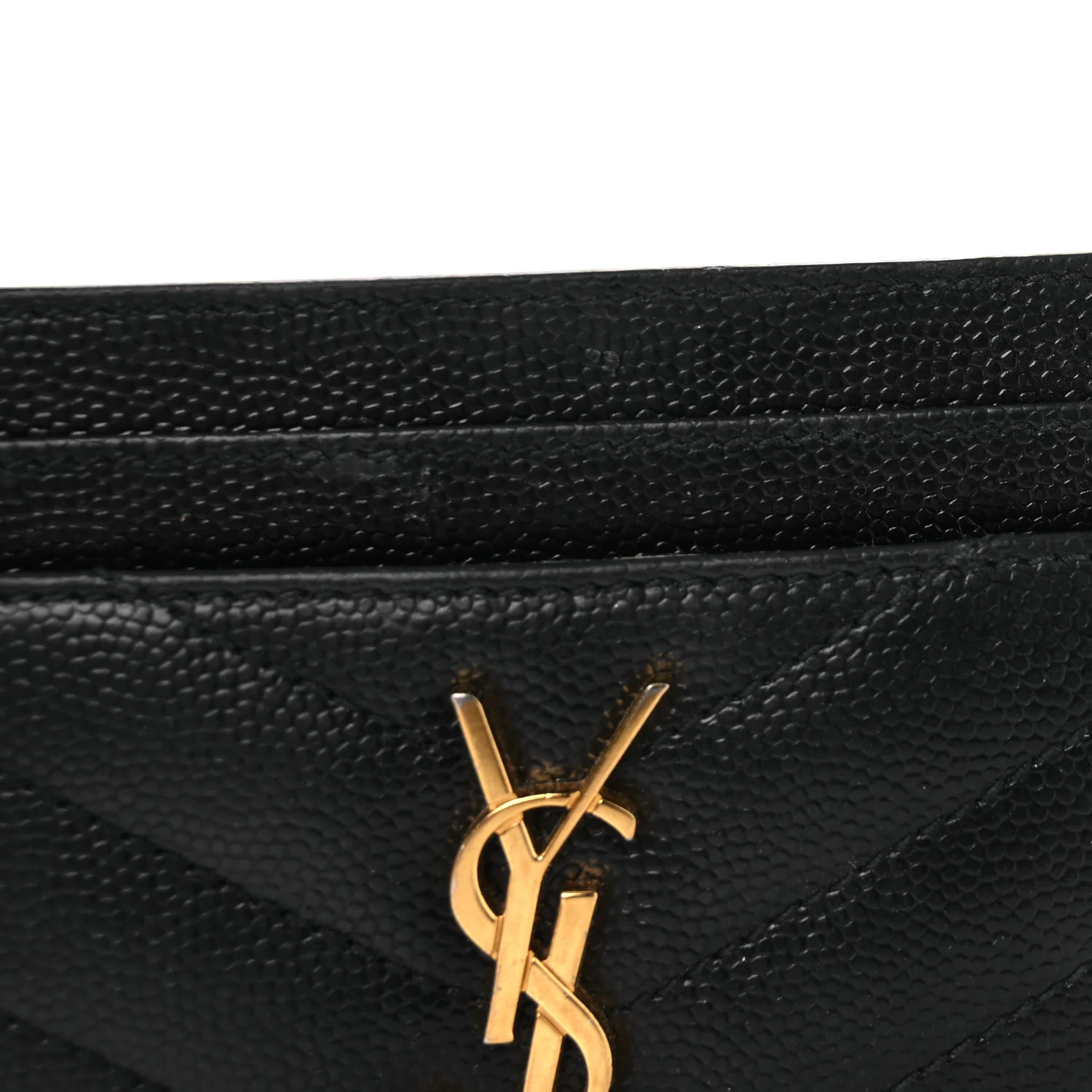Grain De Poudre Matelasse Chevron Monogram Credit Card Case Black - Image 8
