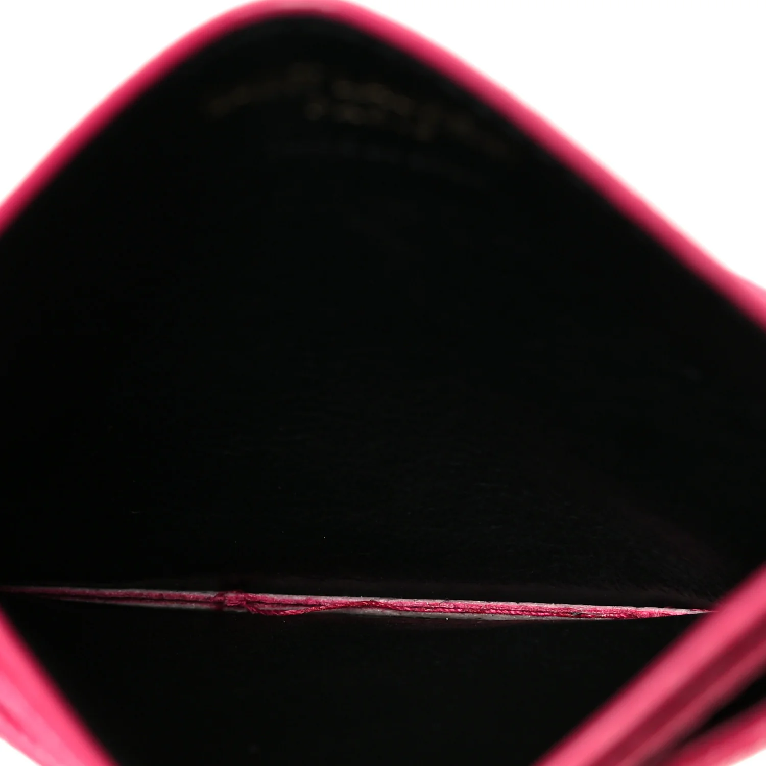 Grain De Poudre Matelasse Chevron Monogram Credit Card Case Fresh Fuxia - Image 5