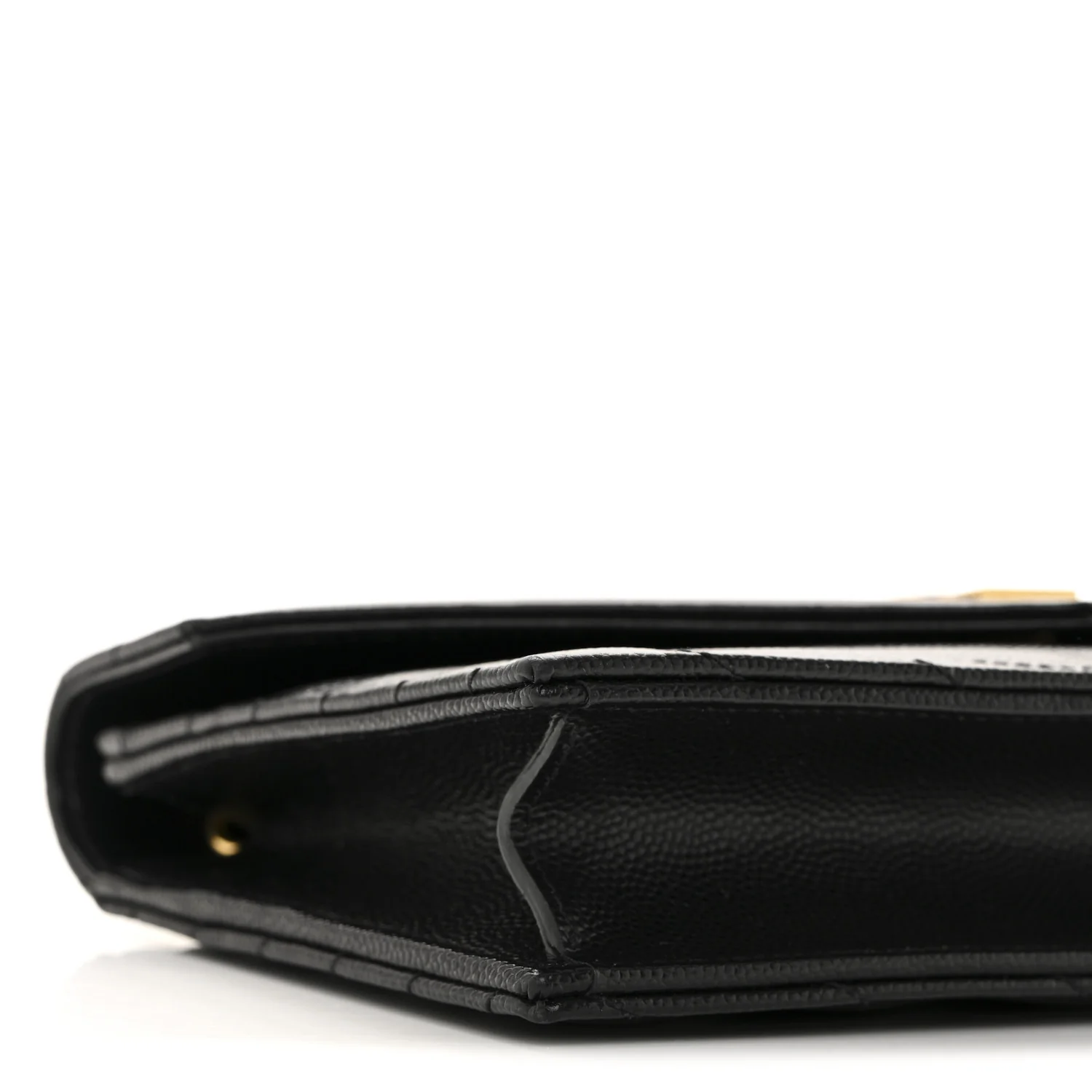 Grain De Poudre Matelasse Chevron Monogram Envelope Chain Wallet Black - Image 9