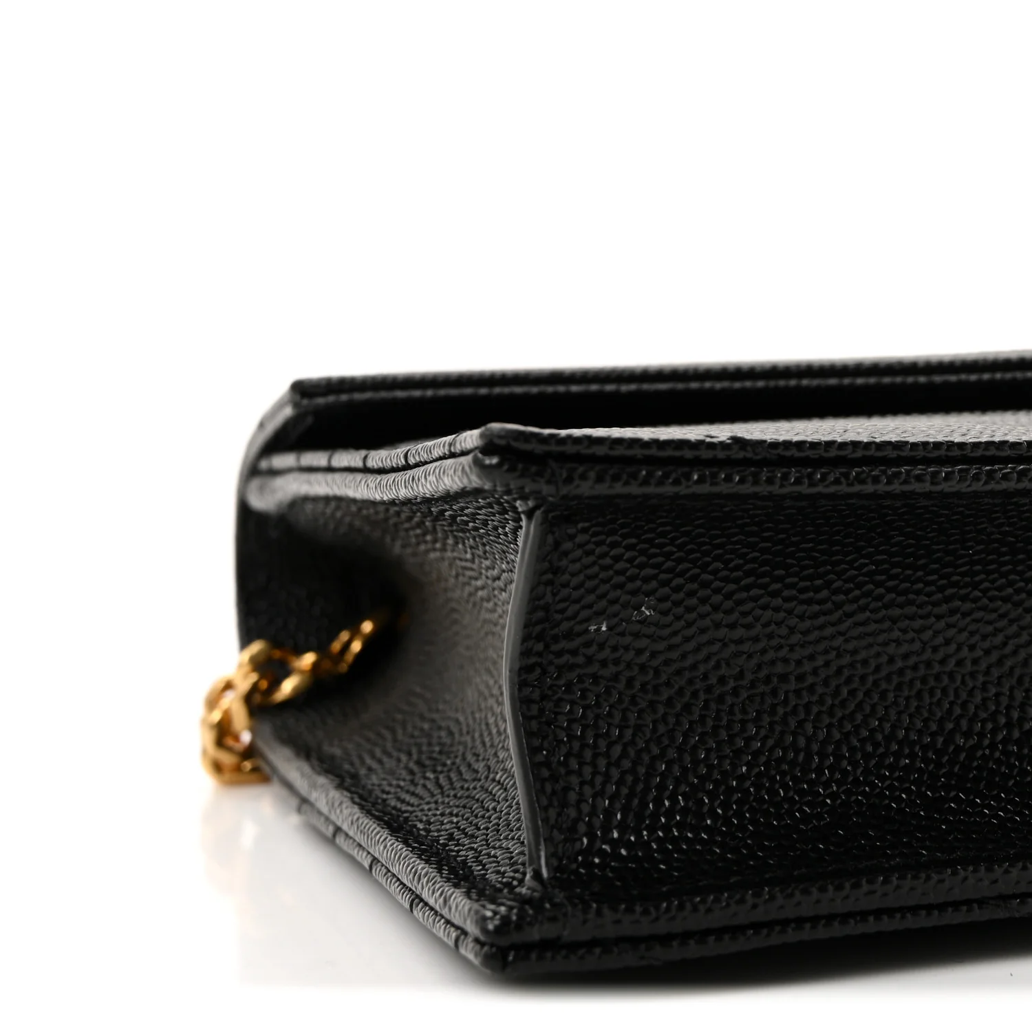 Grain De Poudre Matelasse Chevron Monogram Envelope Chain Wallet Black - Image 8
