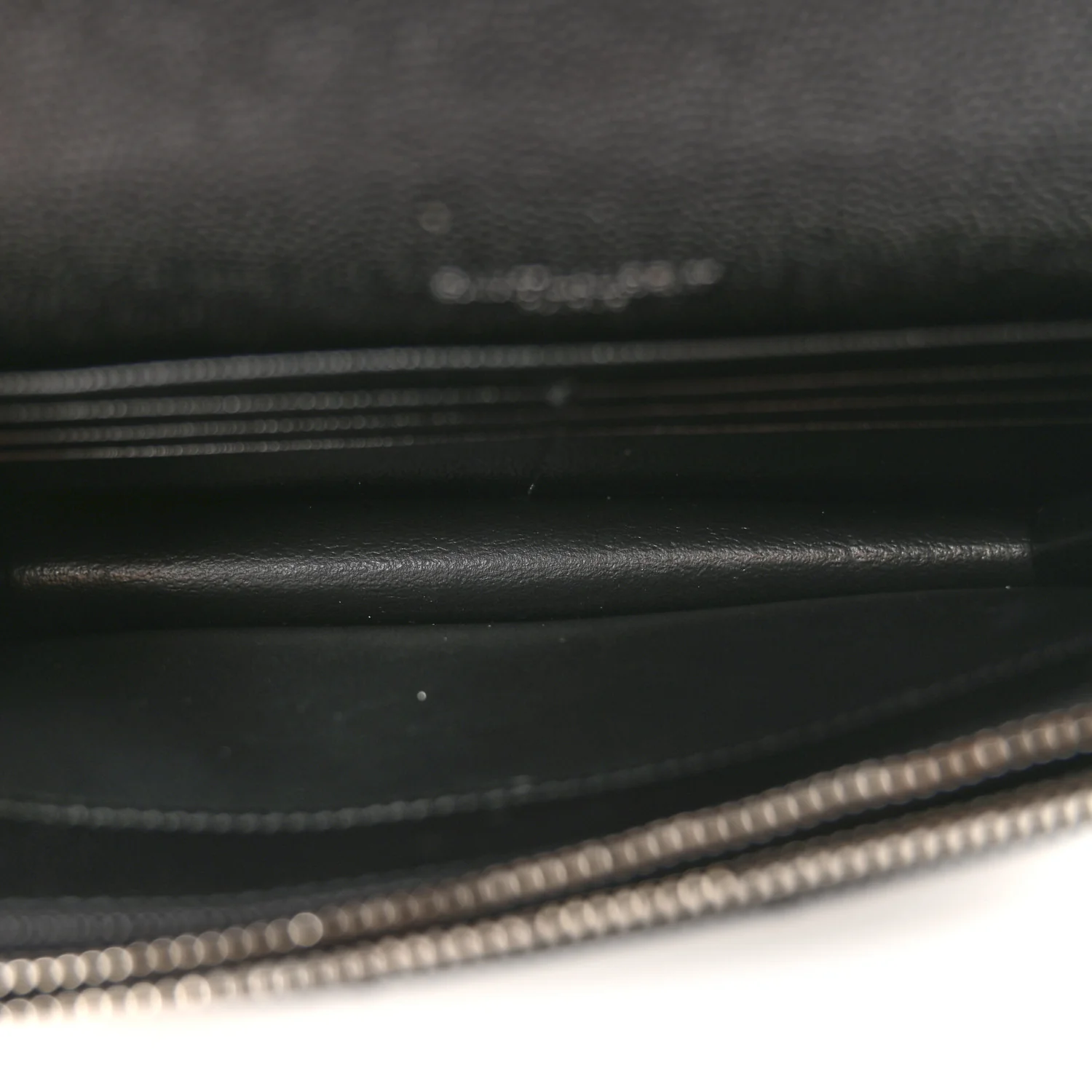 Grain De Poudre Matelasse Chevron Monogram Envelope Chain Wallet Black - Image 5