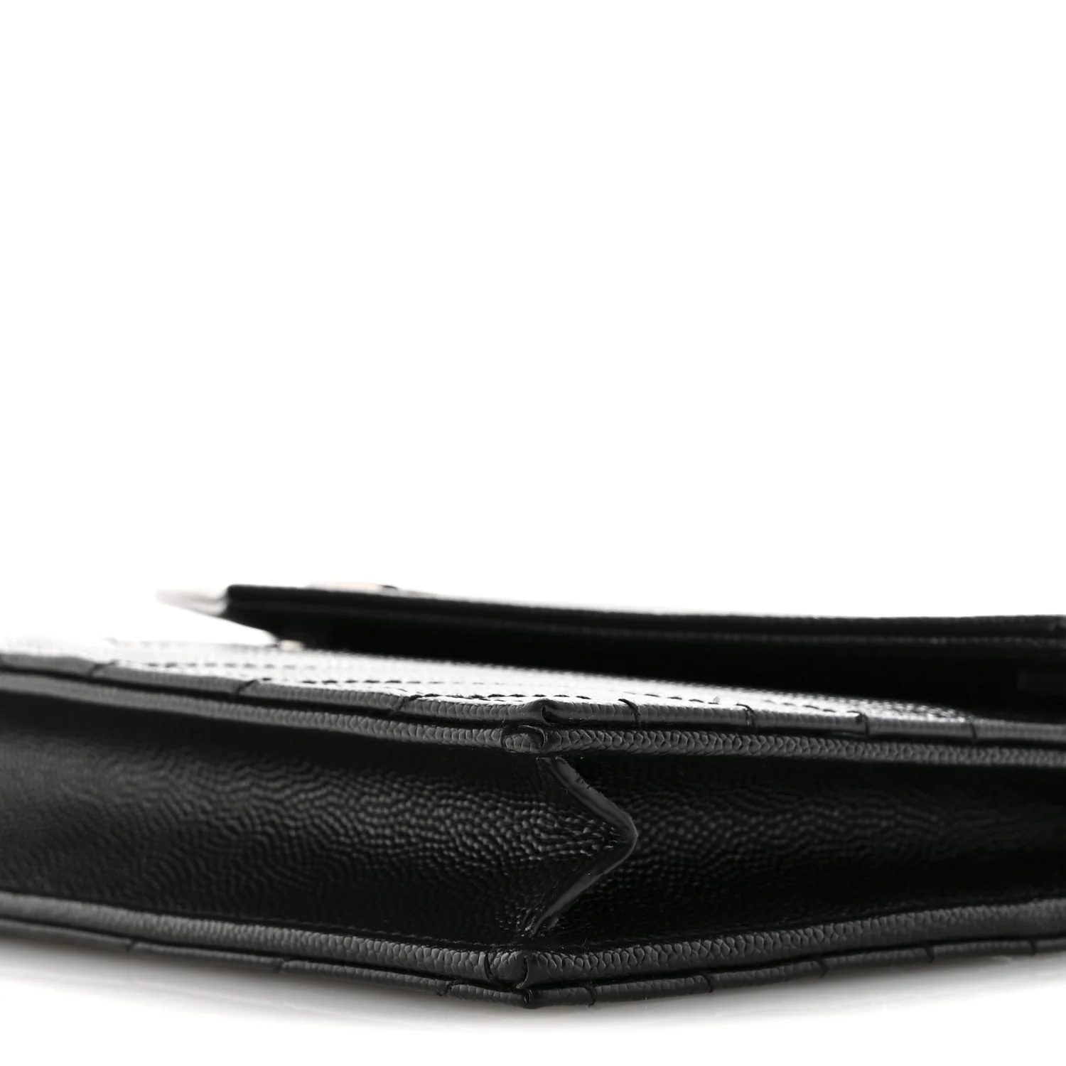 Grain De Poudre Matelasse Chevron Monogram Envelope Chain Wallet Black - Image 9