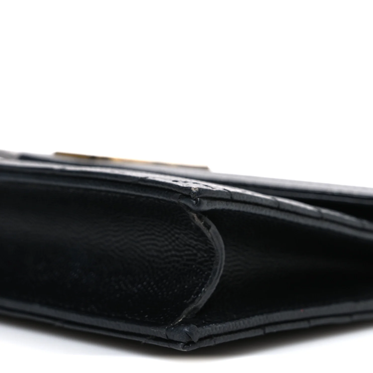 Grain De Poudre Matelasse Chevron Monogram Envelope Chain Wallet Black - Image 10