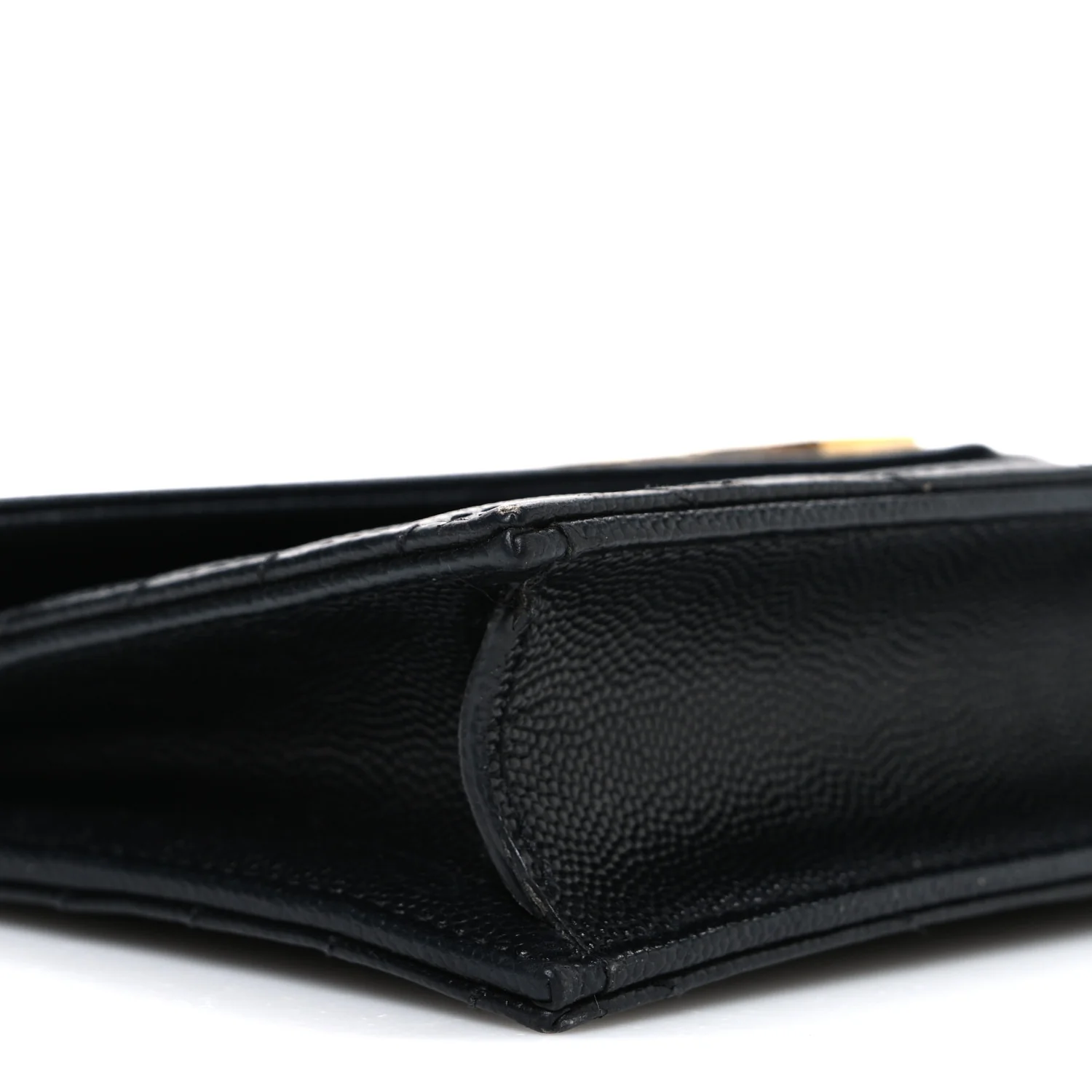 Grain De Poudre Matelasse Chevron Monogram Envelope Chain Wallet Black - Image 9
