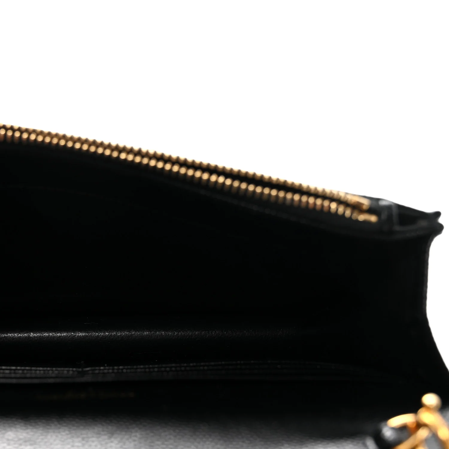 Grain De Poudre Matelasse Chevron Monogram Envelope Chain Wallet Black - Image 5