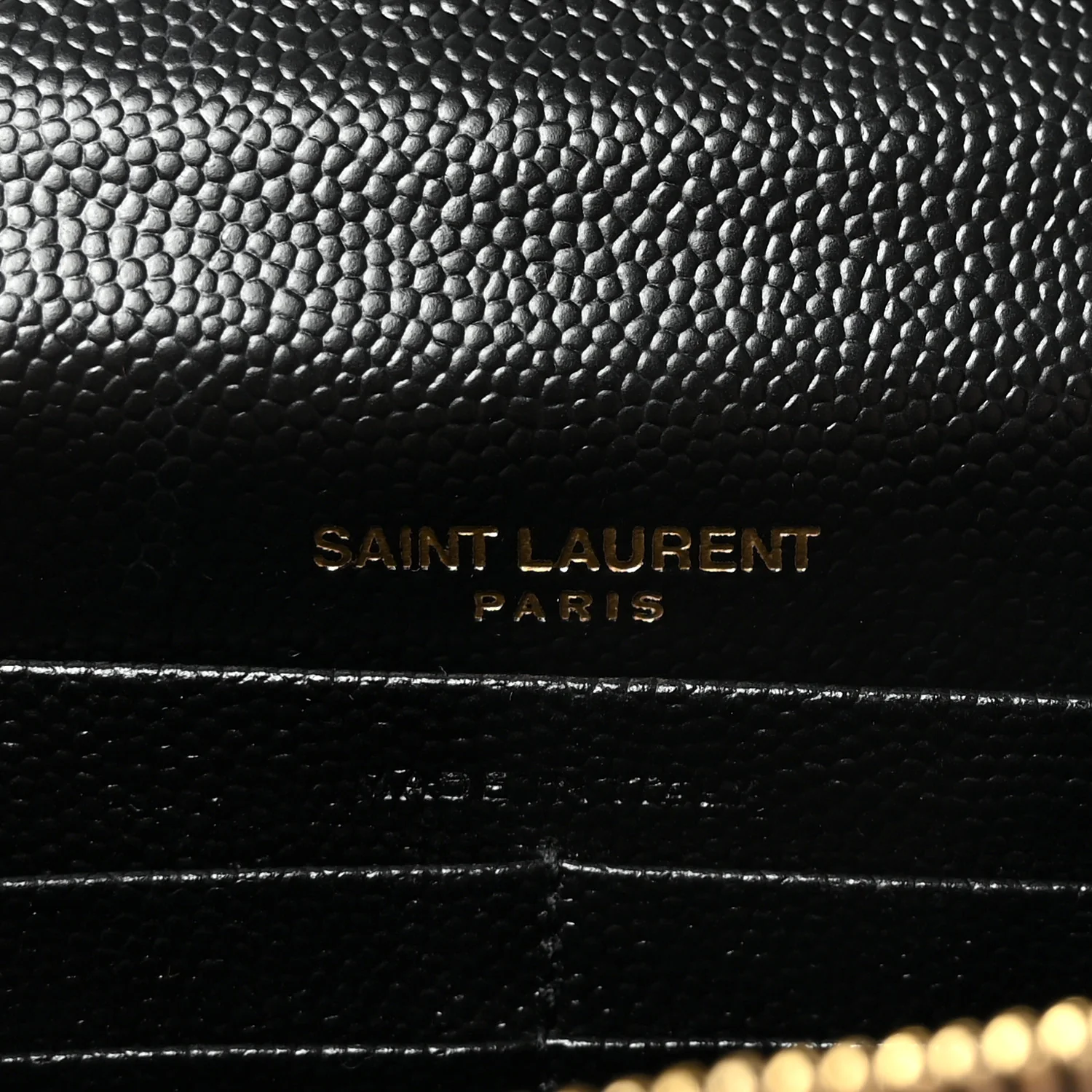 Grain De Poudre Matelasse Chevron Monogram Envelope Chain Wallet Black - Image 5