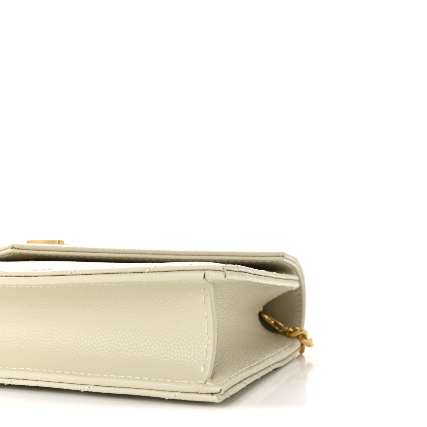 Grain De Poudre Matelasse Chevron Monogram Envelope Chain Wallet Crema Soft - Image 7