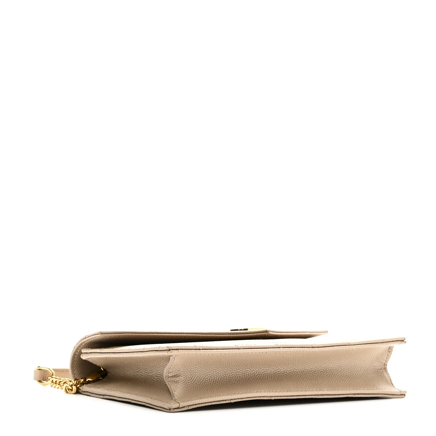 Grain De Poudre Matelasse Chevron Monogram Envelope Chain Wallet Dark Beige - Image 4