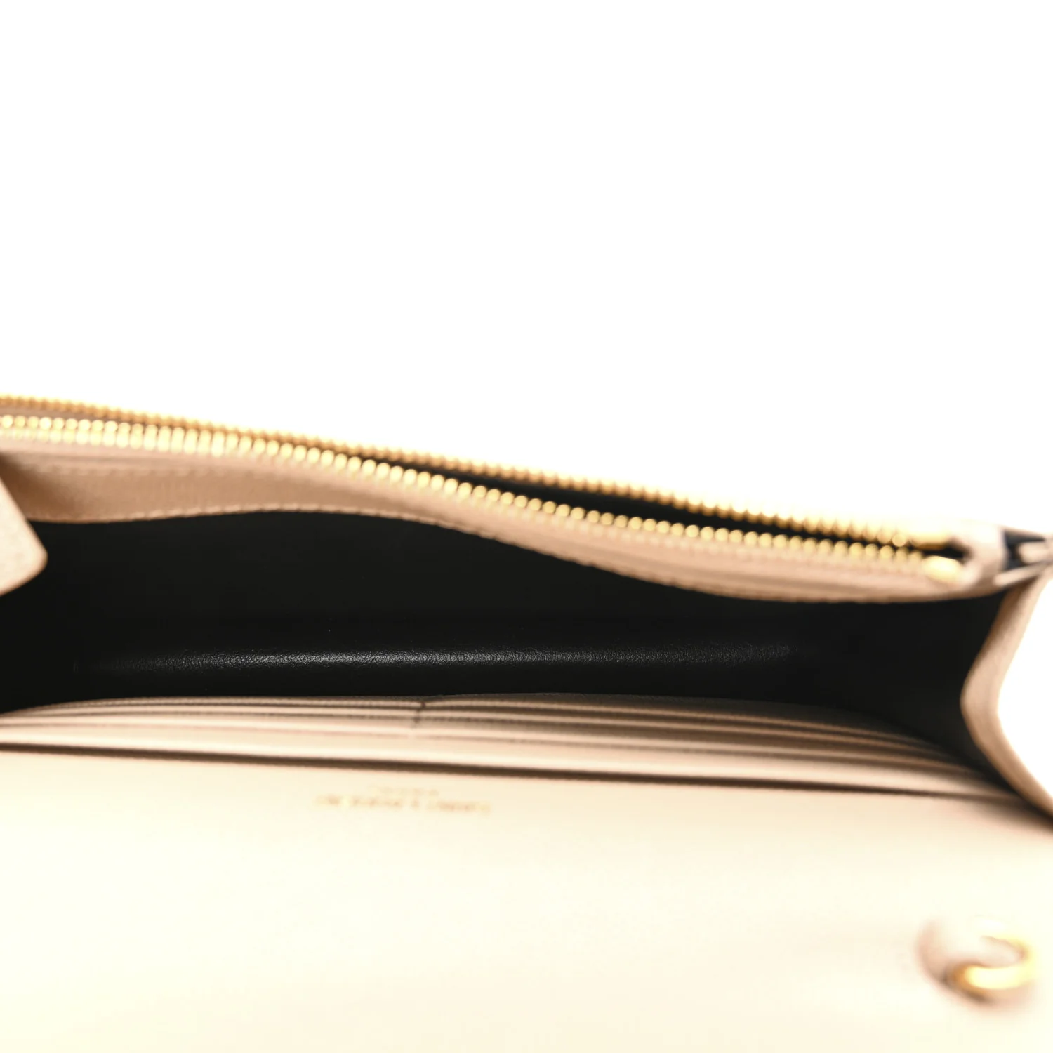 Grain De Poudre Matelasse Chevron Monogram Envelope Chain Wallet Dark Beige - Image 5