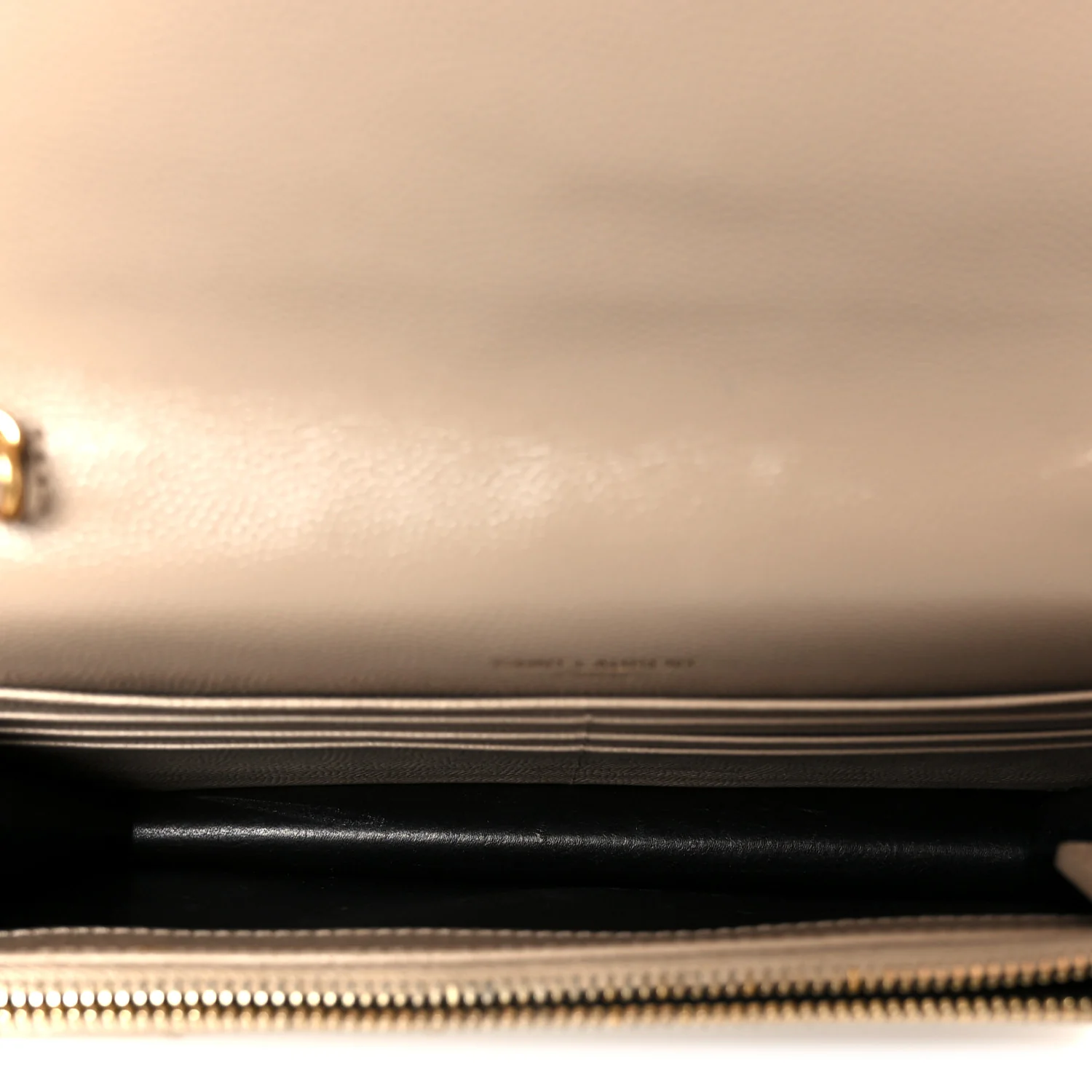 Grain De Poudre Matelasse Chevron Monogram Envelope Chain Wallet Dark Beige - Image 5